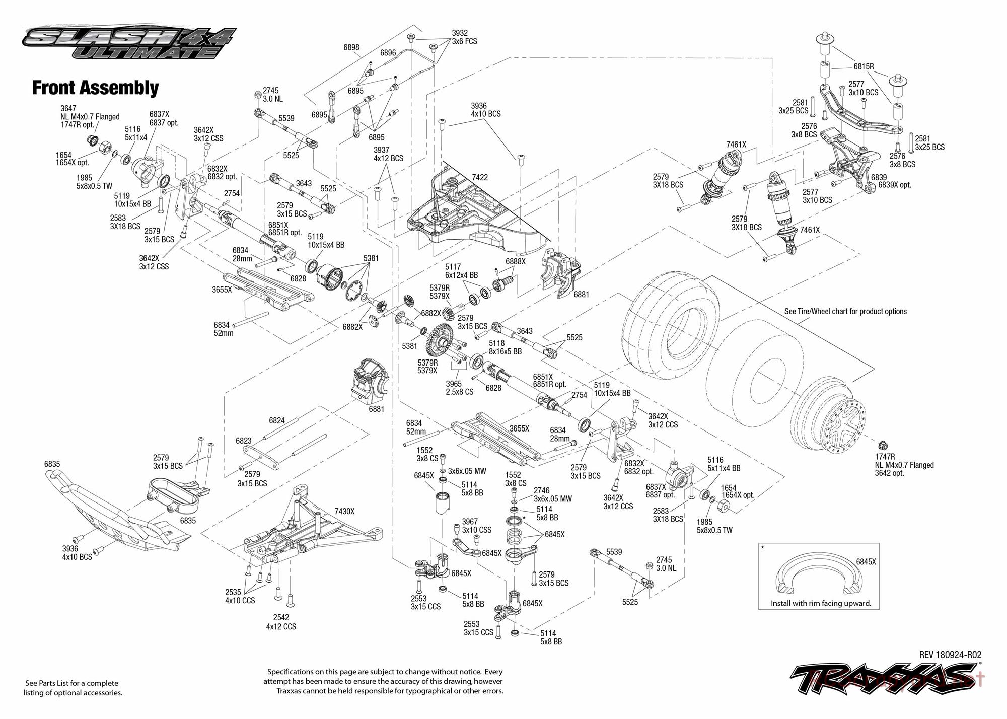 Traxxas - Slash 4x4 Ultimate TSM OBA (2017) - Exploded Views - Page 4