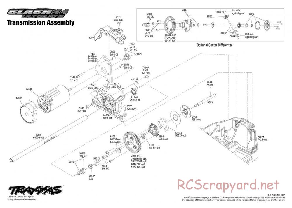 Traxxas - Slash 4x4 Ultimate TSM - Exploded Views - Page 5