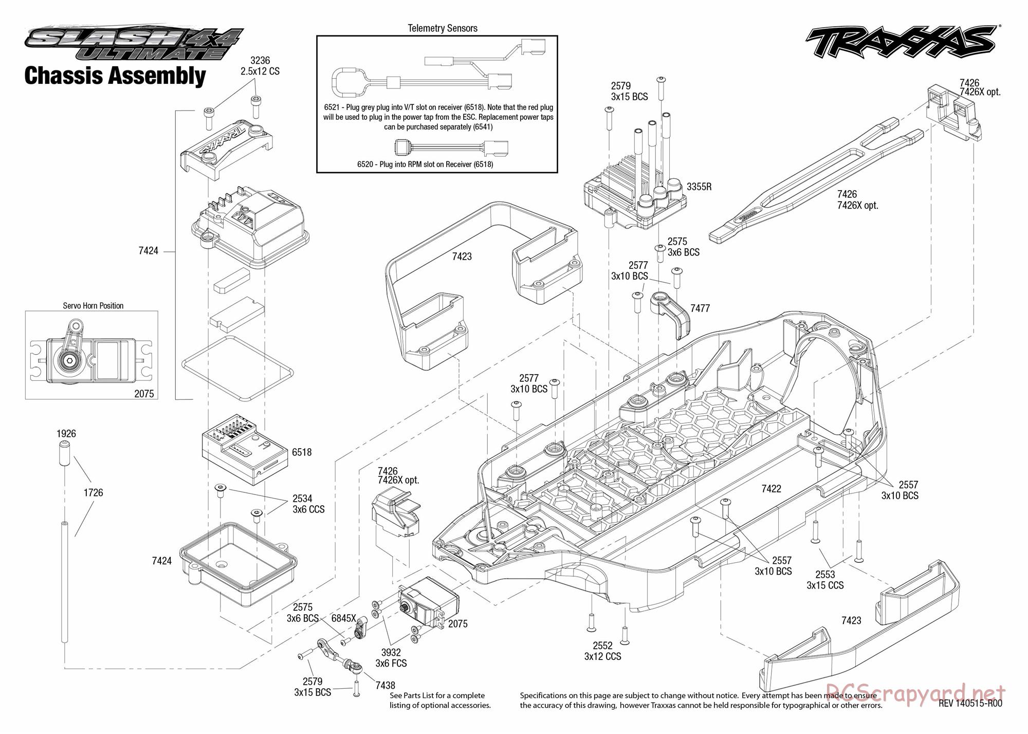 Traxxas - Slash 4x4 Ultimate (2014) - Exploded Views - Page 1