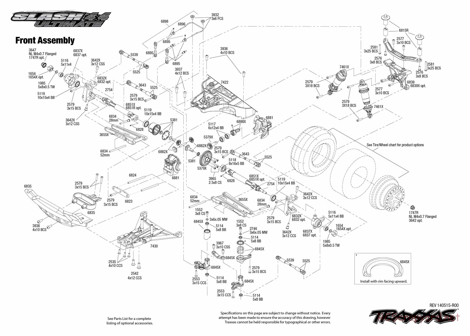Traxxas - Slash 4x4 Ultimate (2014) - Exploded Views - Page 3