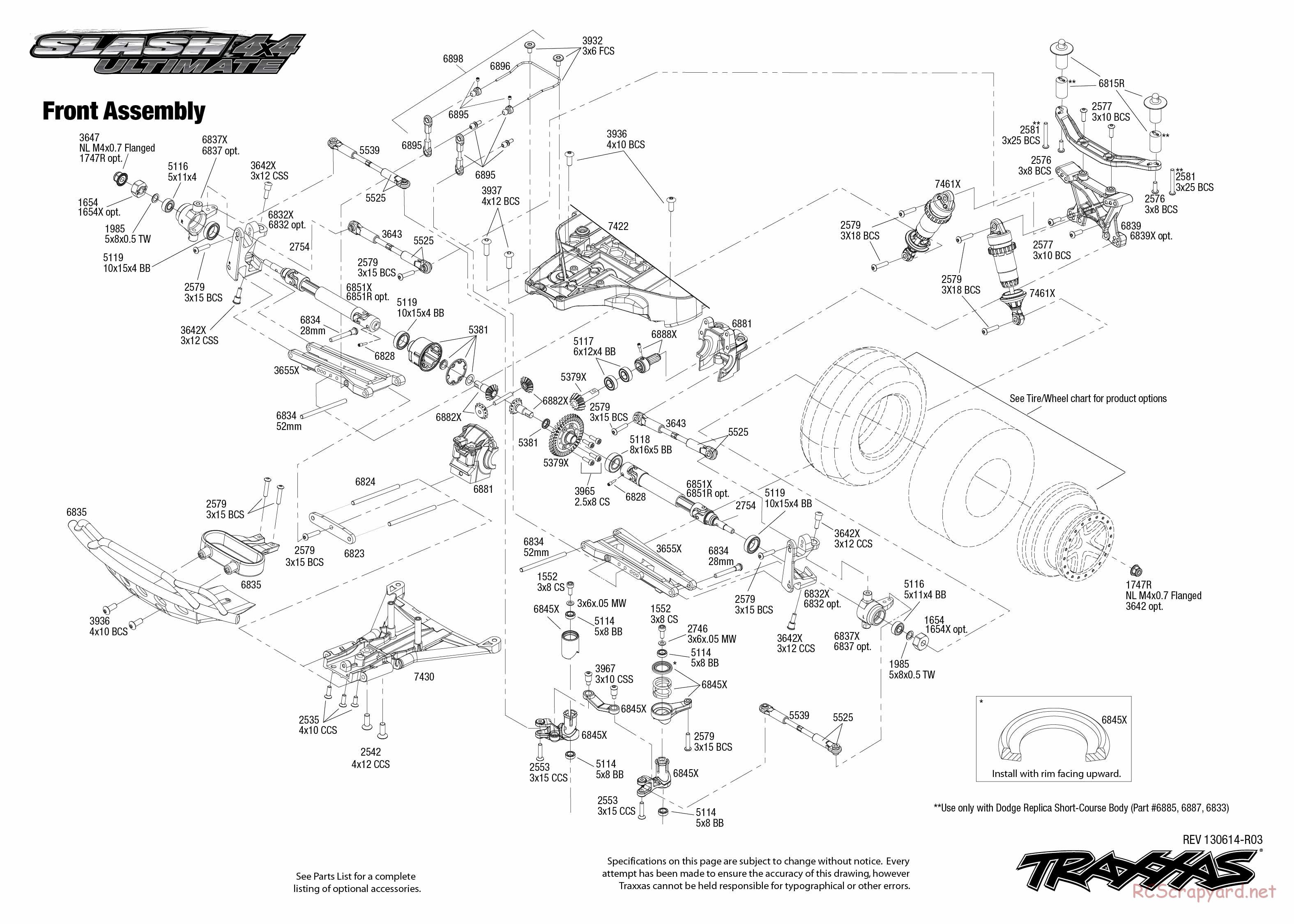 Traxxas - Slash 4x4 Ultimate LiPo (2012) - Exploded Views - Page 1