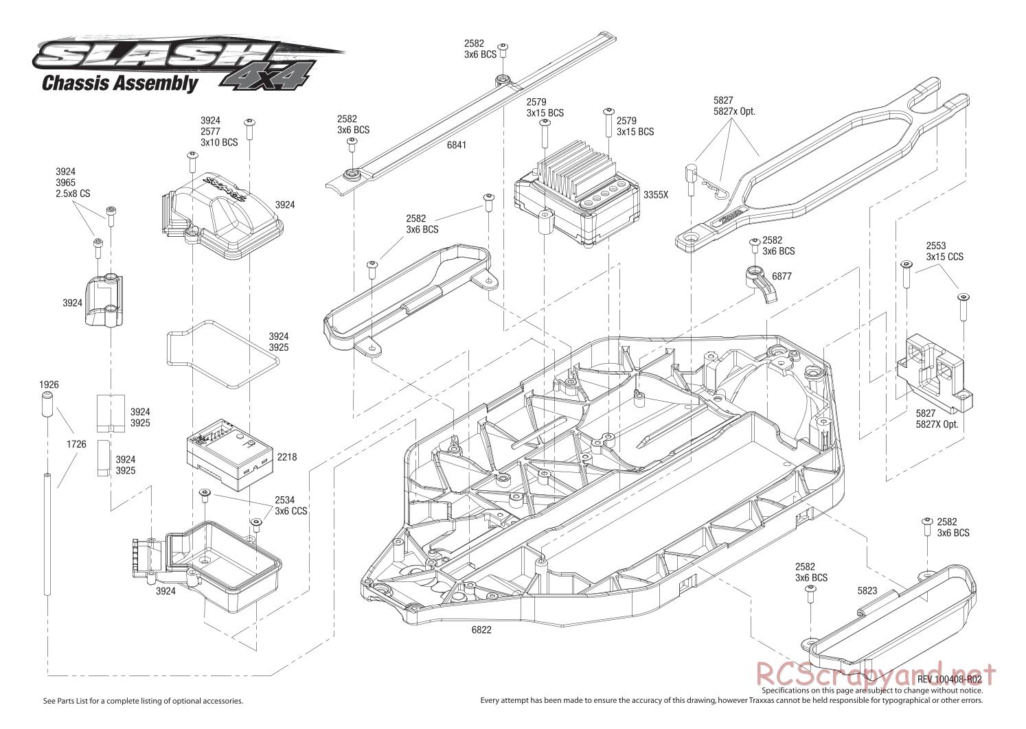 Traxxas - Slash 4x4 - Exploded Views - Page 1