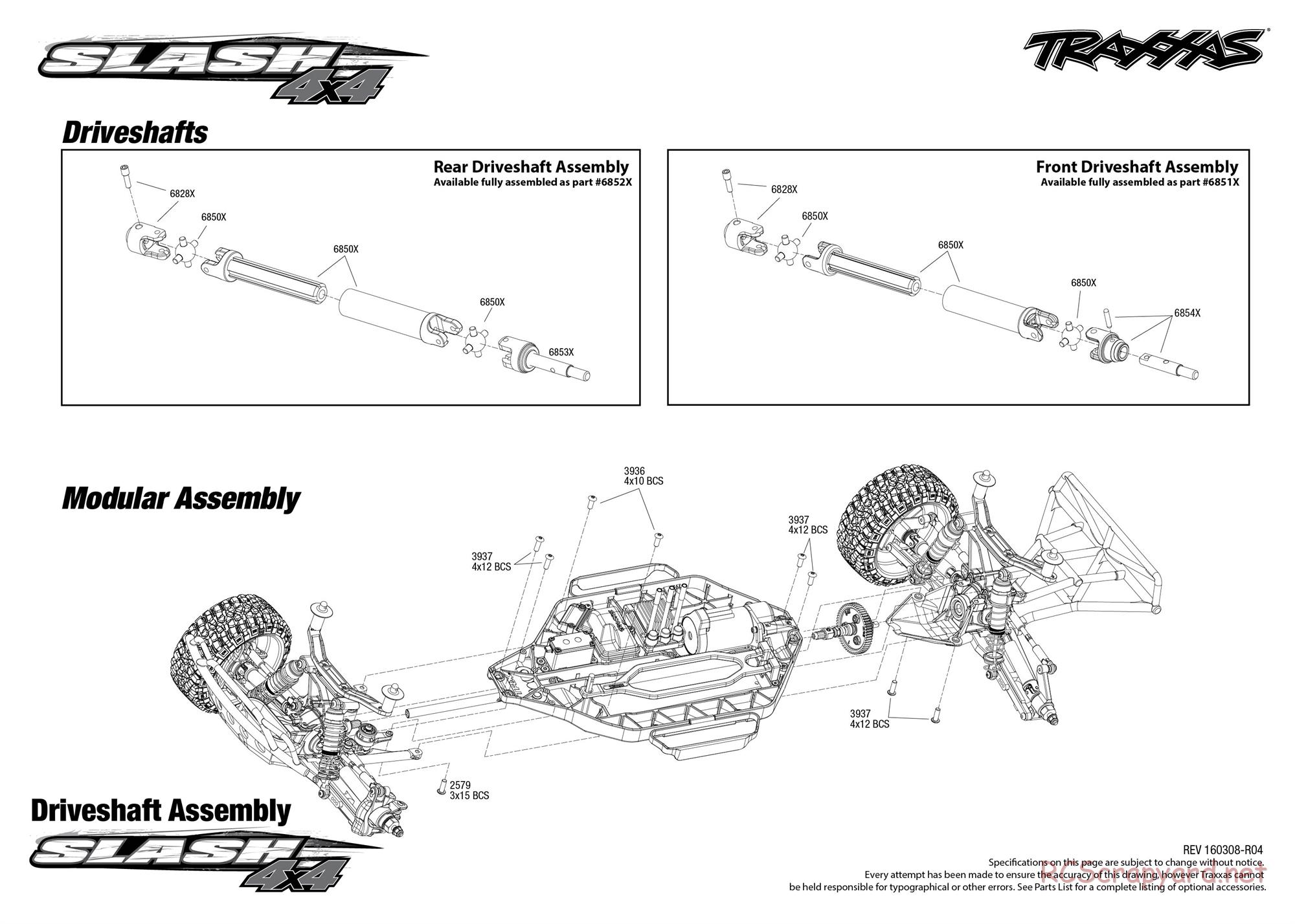 Traxxas - Slash 4x4 (2015) - Exploded Views - Page 2