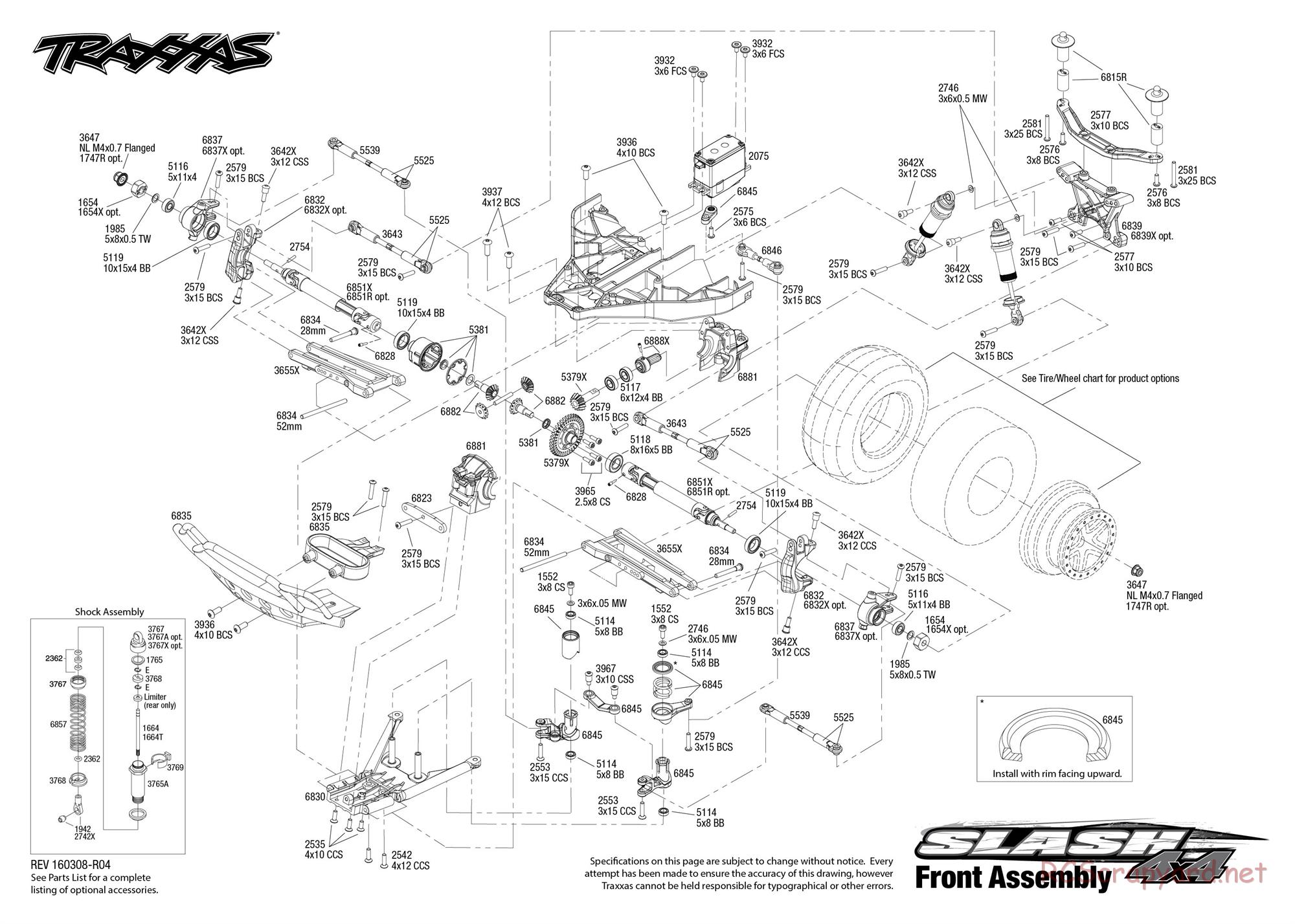 Traxxas - Slash 4x4 (2015) - Exploded Views - Page 3