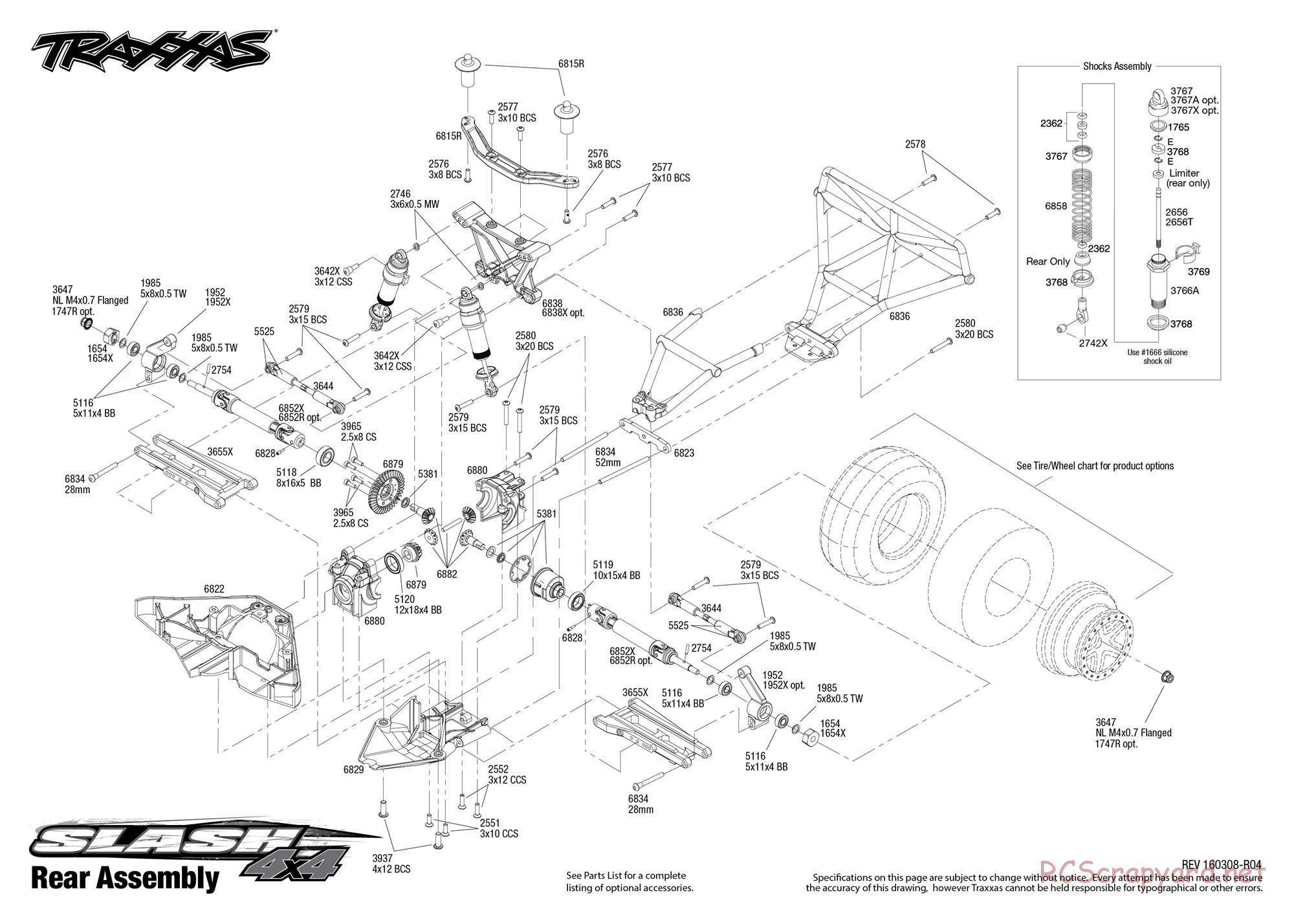 Traxxas - Slash 4x4 (2015) - Exploded Views - Page 4