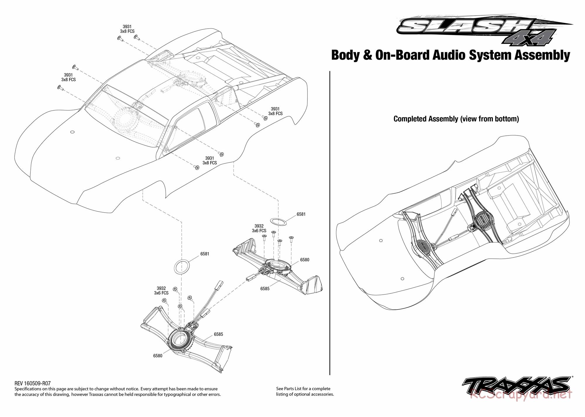 Traxxas - Slash 4x4 TSM OBA - Exploded Views - Page 1