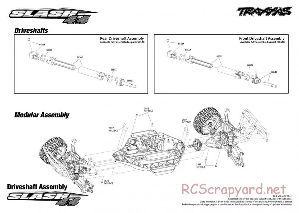 Traxxas - Slash 4x4 VXL - Exploded Views - Page 4