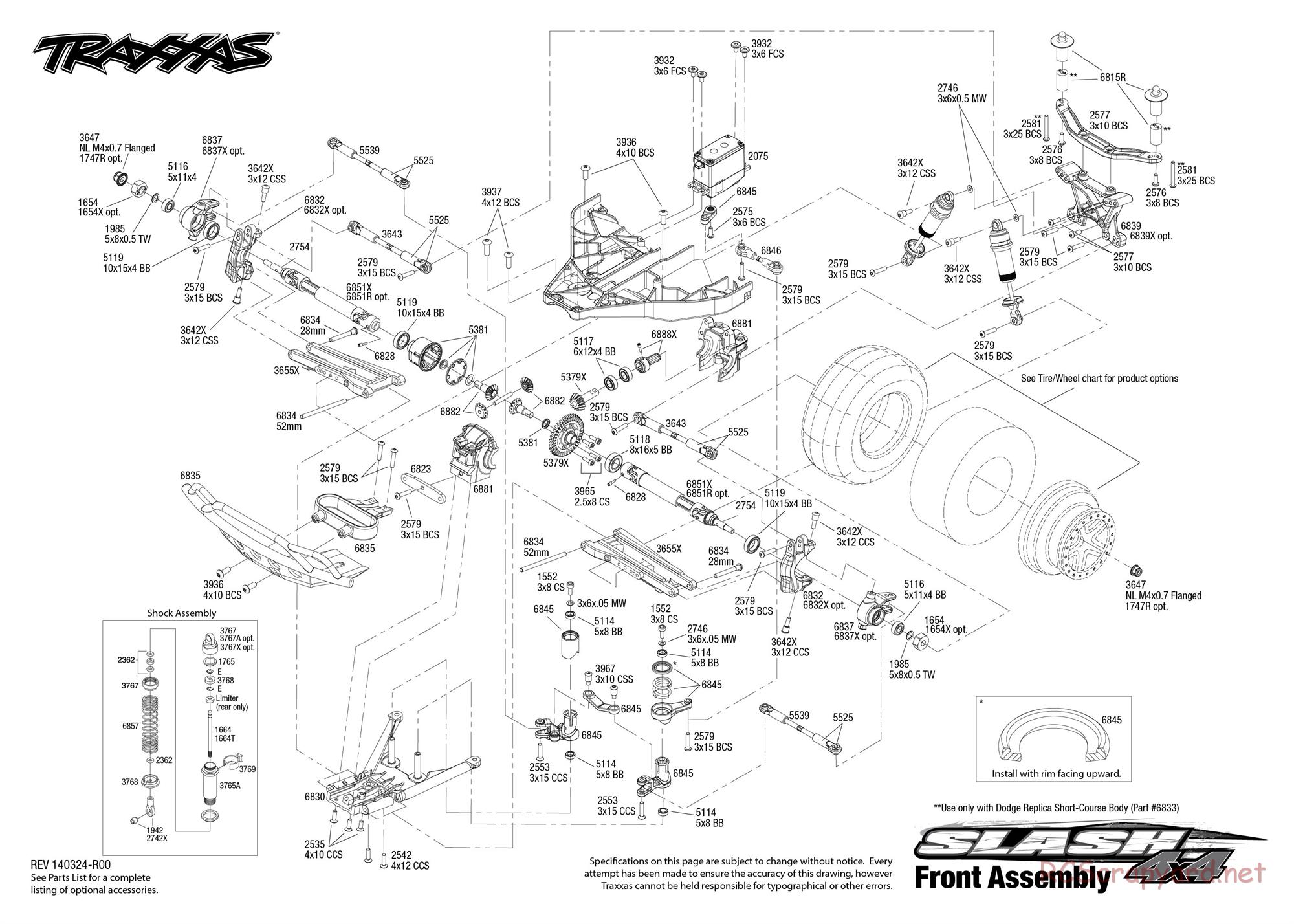 Traxxas - Slash 4x4 (2014) - Exploded Views - Page 3