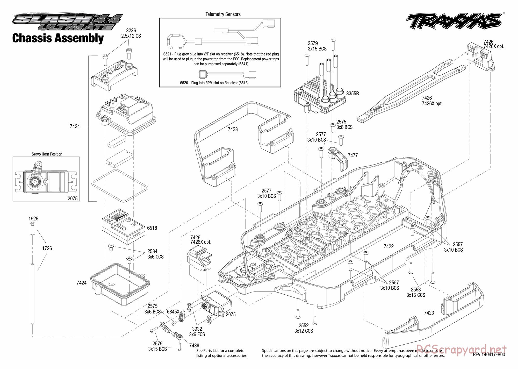 Traxxas - Slash 4x4 Ultimate LiPo (2014) - Exploded Views - Page 1