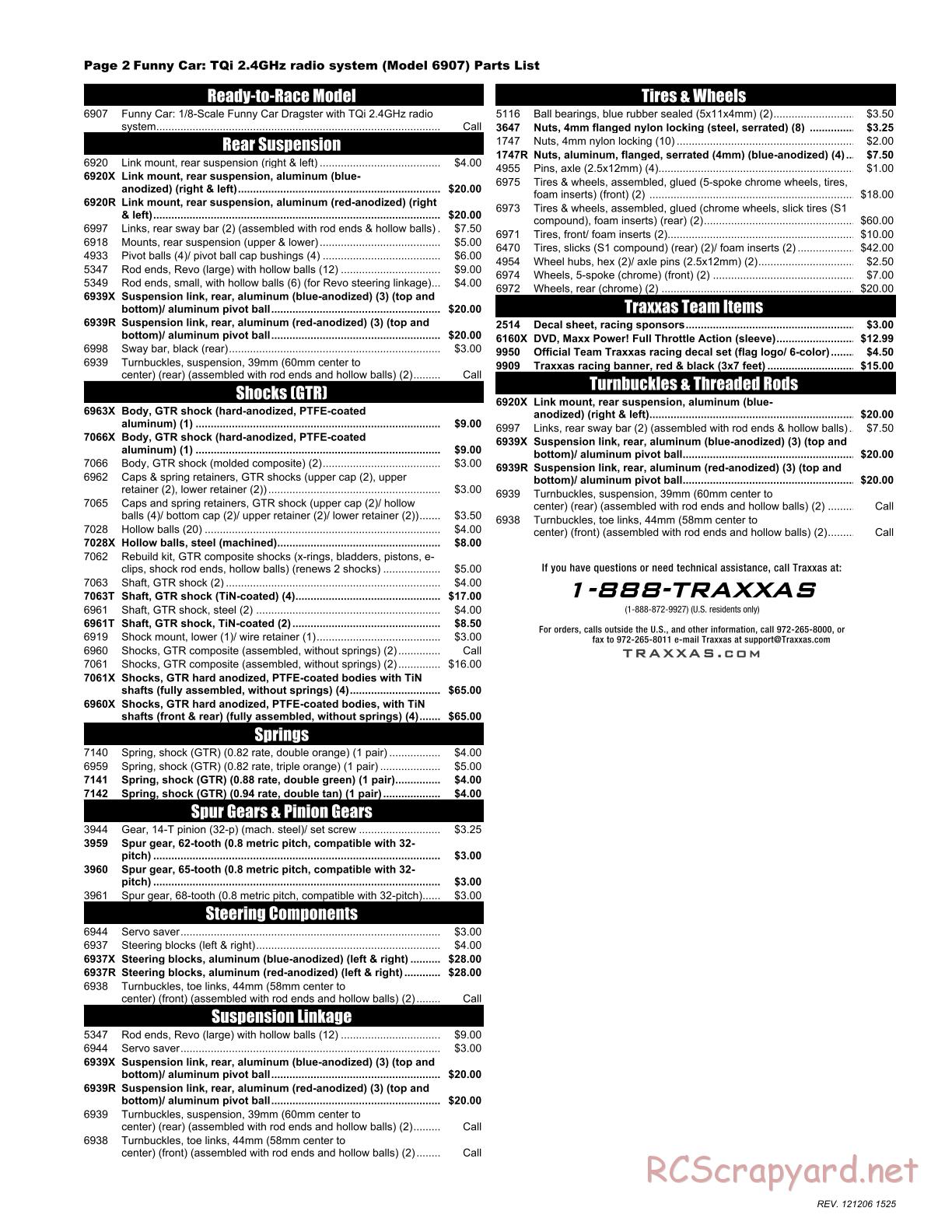 Traxxas - Funny Car (2012) - Parts List - Page 2