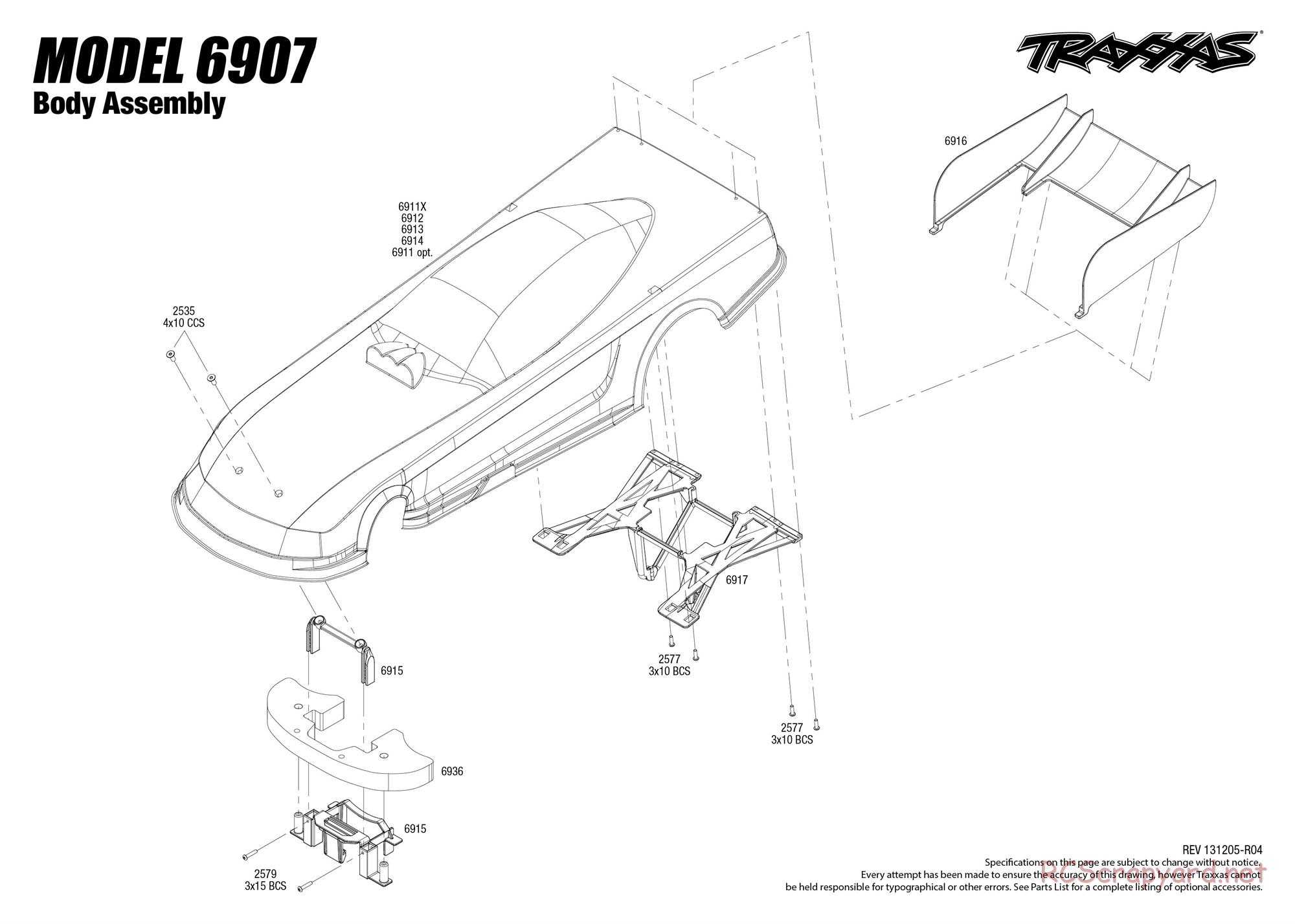 Traxxas - Funny Car (2012) - Exploded Views - Page 1