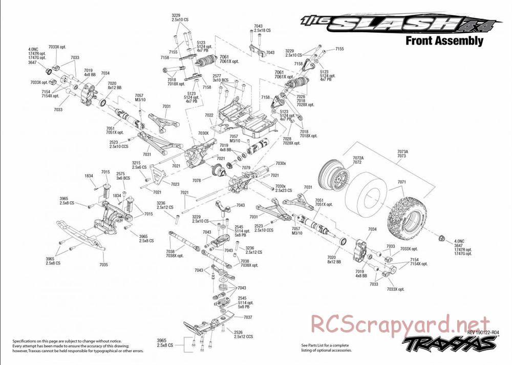 Traxxas - 1/16 Slash 4x4 Brushed - Exploded Views - Page 2