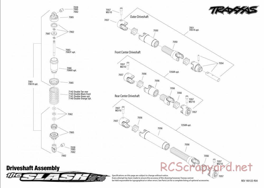 Traxxas - 1/16 Slash 4x4 Brushed - Exploded Views - Page 4