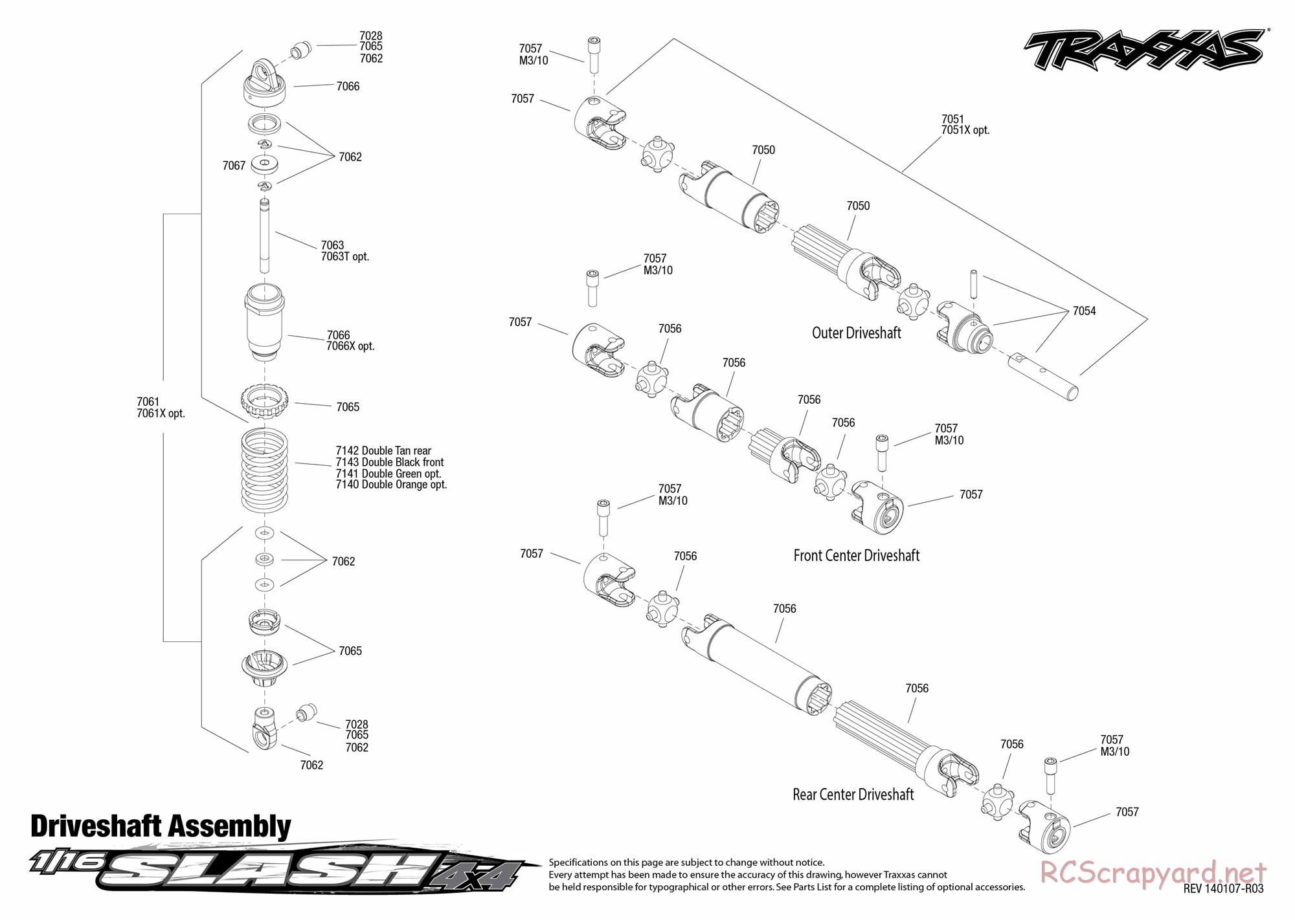 Traxxas - 1/16 Slash 4x4 Brushed (2013) - Exploded Views - Page 2