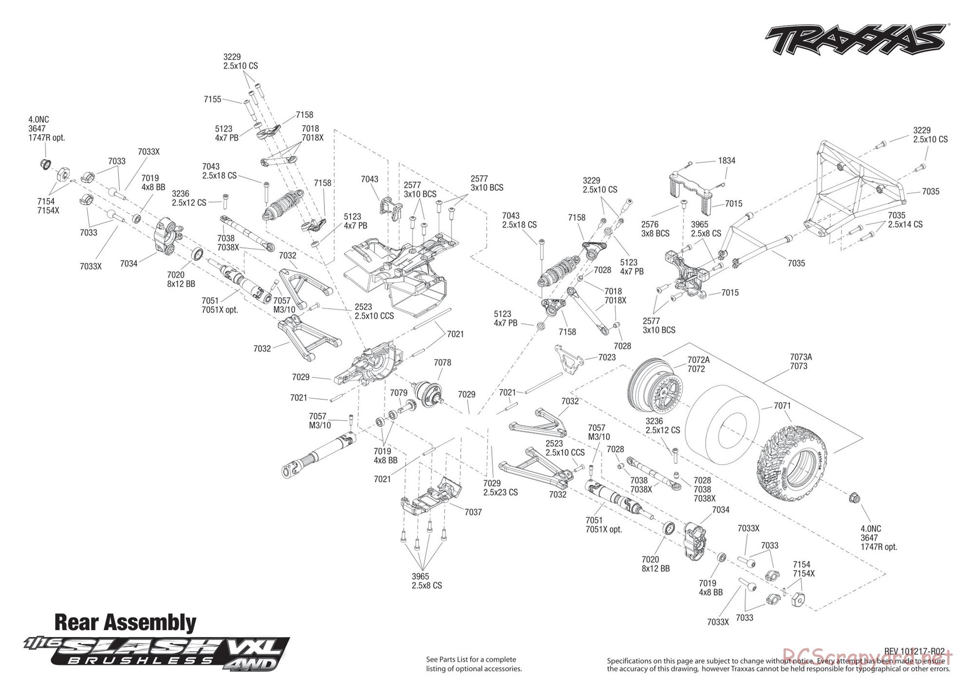 Traxxas - 1/16 Slash VXL 4WD (2009) - Exploded Views - Page 3
