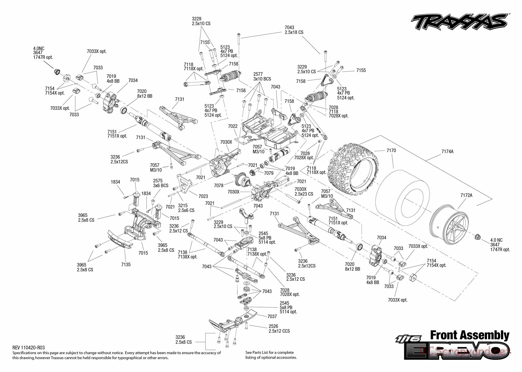 Traxxas - 1/16 E-Revo Brushed (2010) - Exploded Views - Page 2