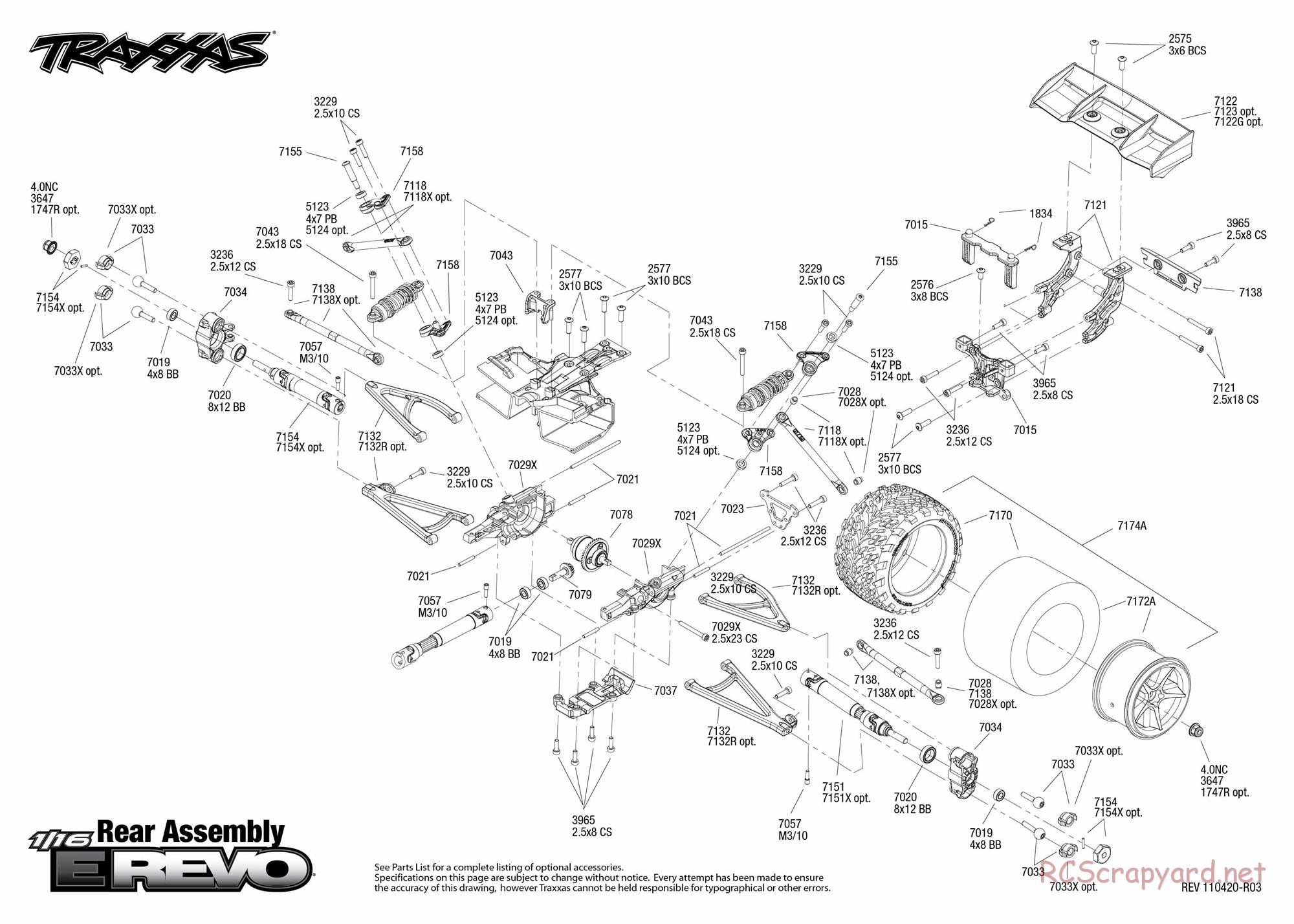 Traxxas - 1/16 E-Revo Brushed (2010) - Exploded Views - Page 3