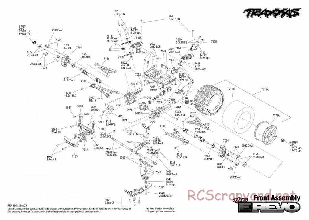 Traxxas - 1/16 E-Revo Brushed - Exploded Views - Page 2