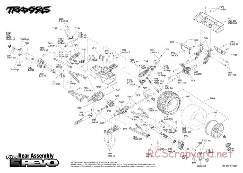Traxxas - 1/16 E-Revo Brushed - Exploded Views - Page 3