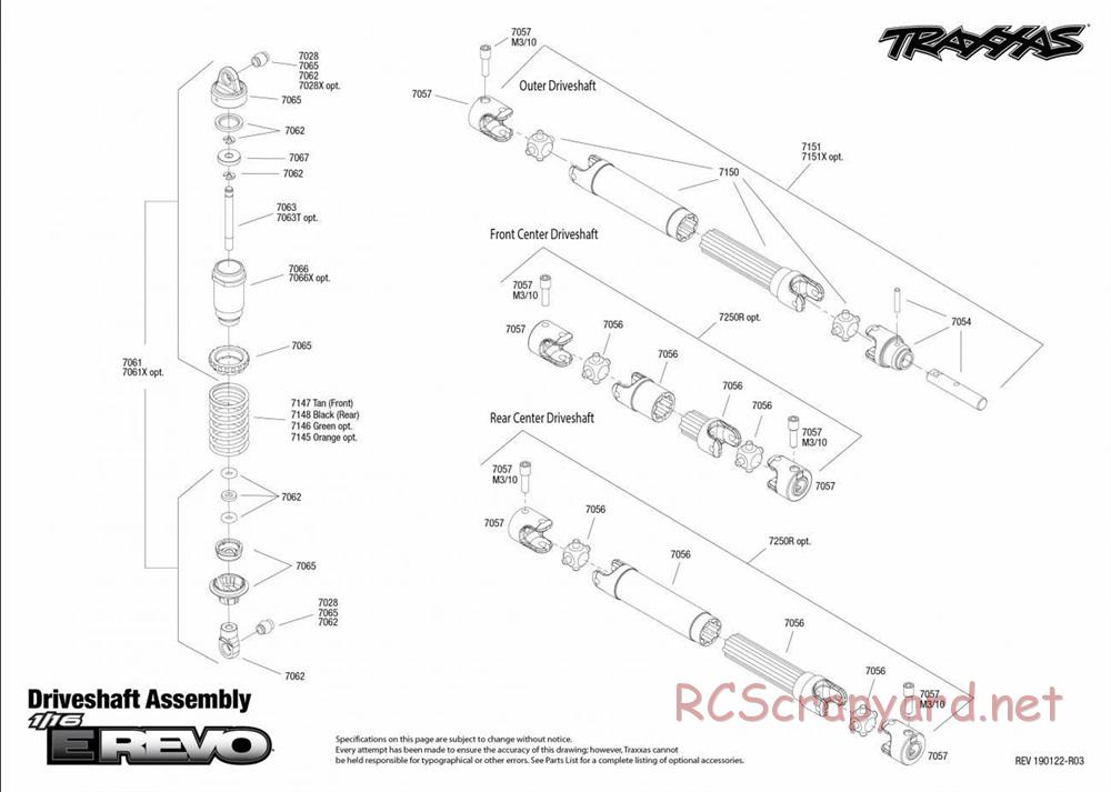Traxxas - 1/16 E-Revo Brushed - Exploded Views - Page 4