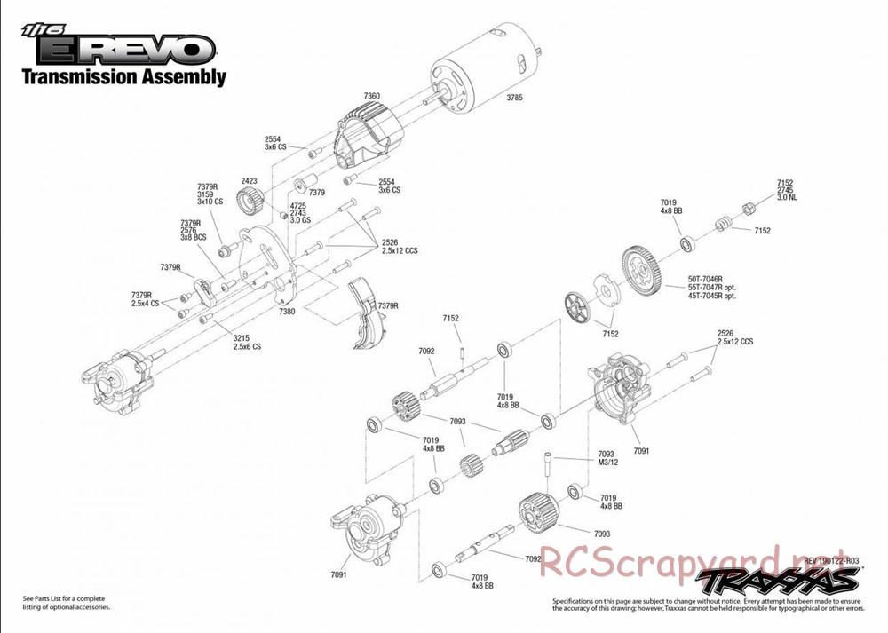 Traxxas - 1/16 E-Revo Brushed - Exploded Views - Page 5