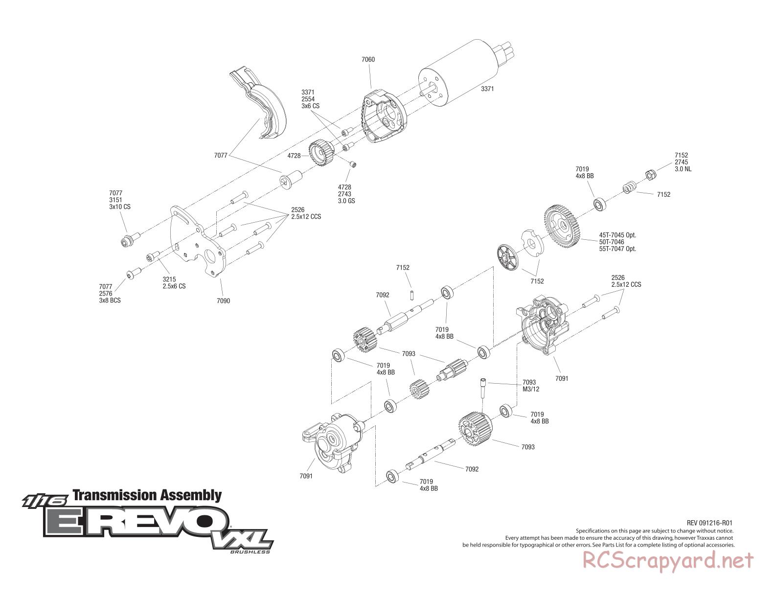 Traxxas - 1/16 E-Revo VXL (2010) - Exploded Views - Page 5