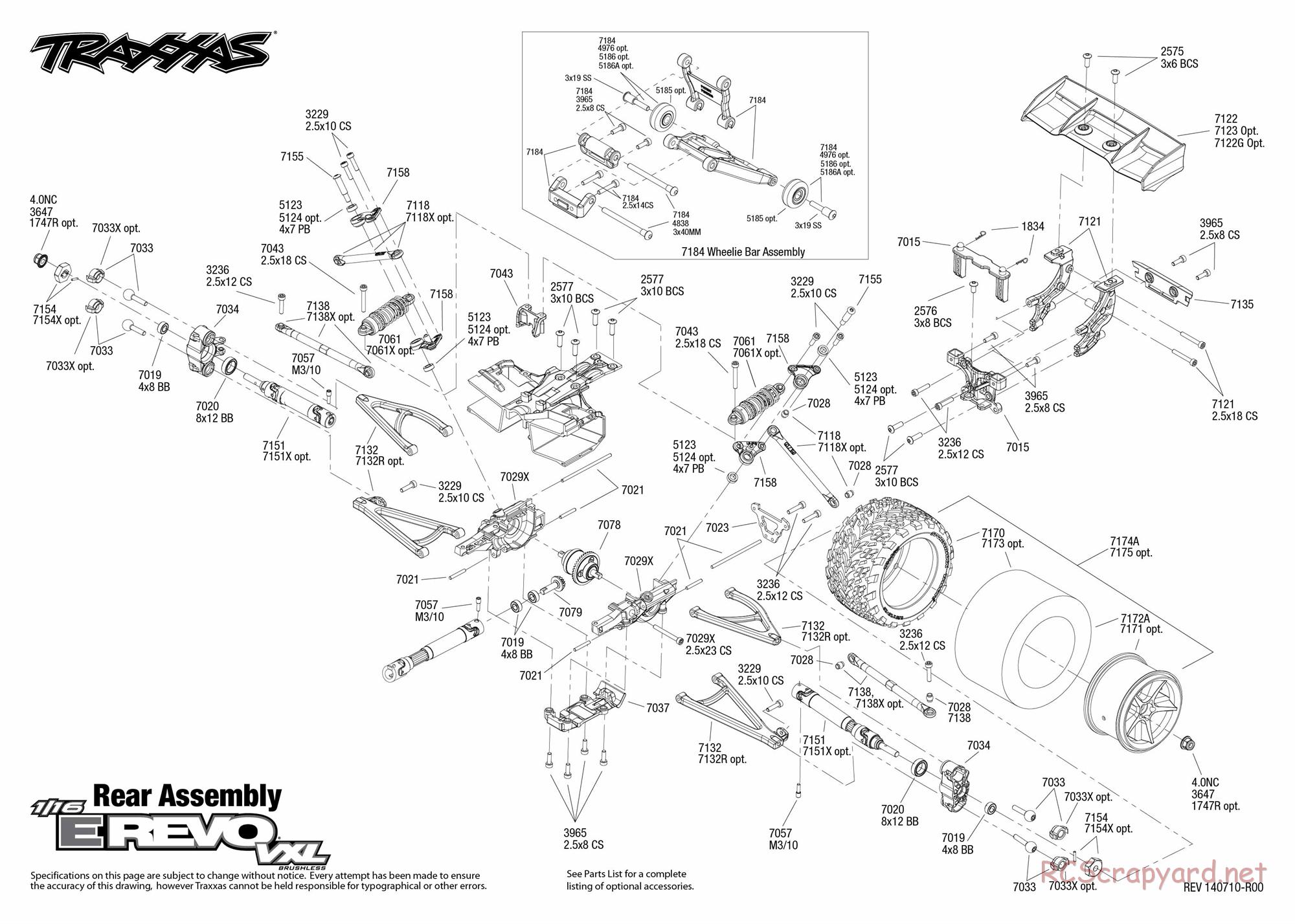 Traxxas - 1/16 E-Revo VXL (2015) - Exploded Views - Page 4