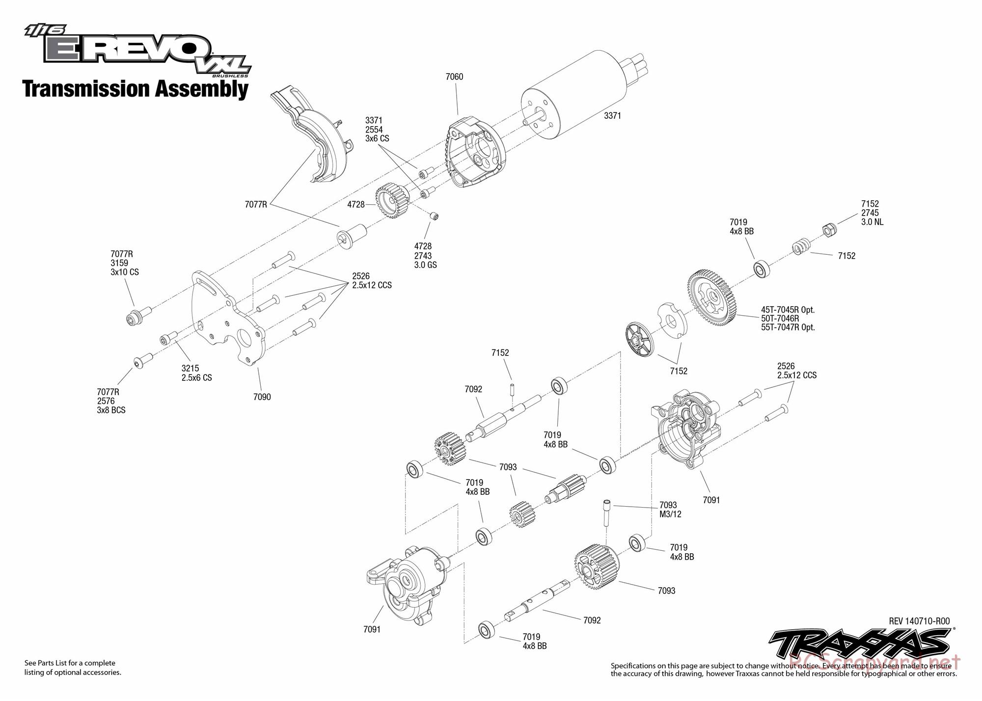 Traxxas - 1/16 E-Revo VXL (2015) - Exploded Views - Page 5