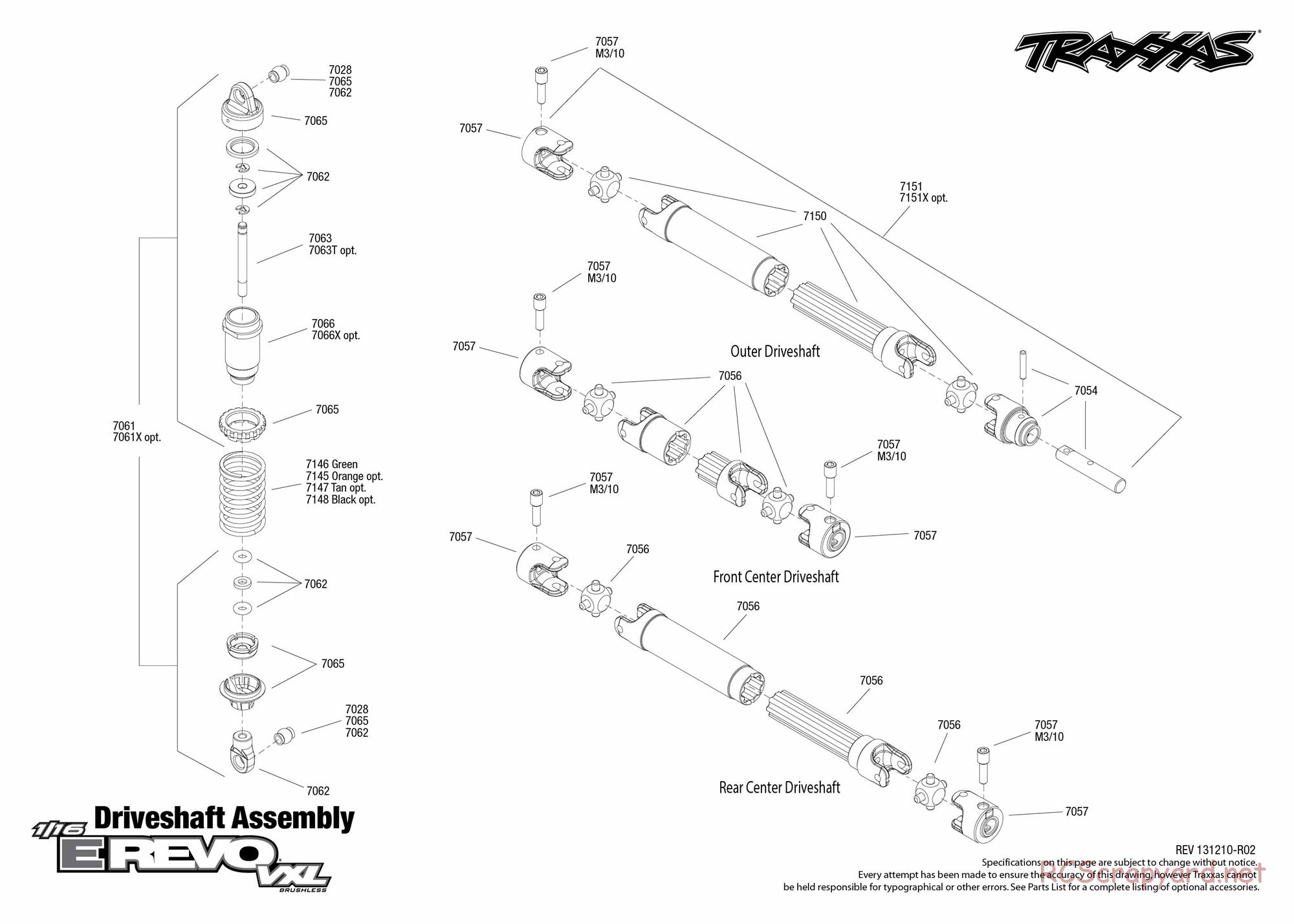 Traxxas - 1/16 E-Revo VXL (2012) - Exploded Views - Page 3