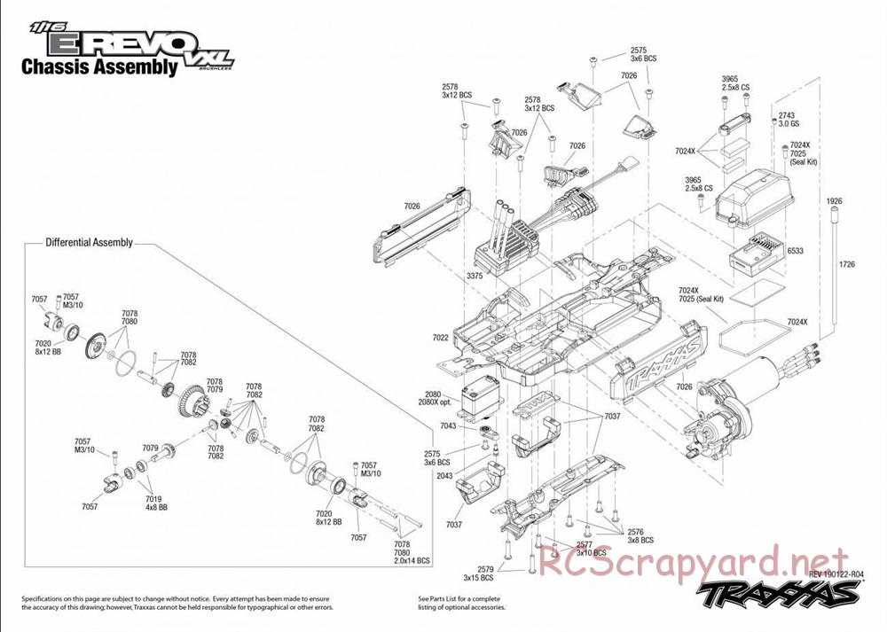 Traxxas - 1/16 E-Revo VXL TSM - Exploded Views - Page 1