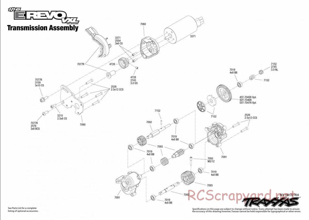 Traxxas - 1/16 E-Revo VXL TSM - Exploded Views - Page 5