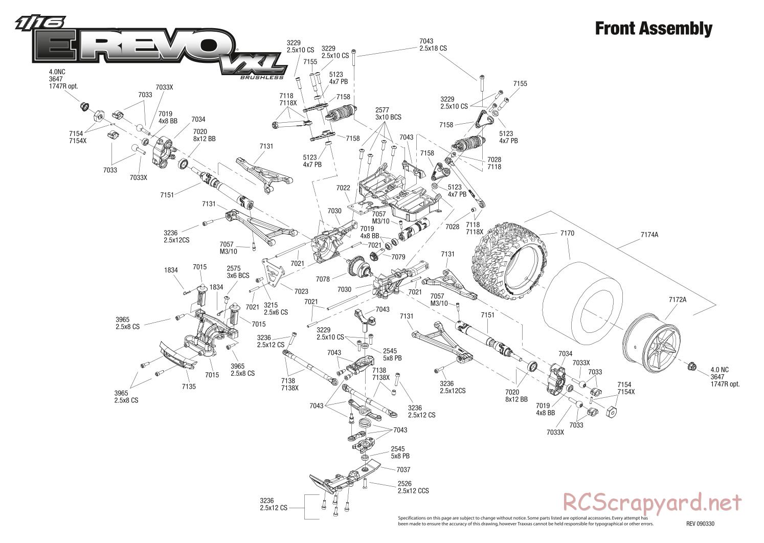 Traxxas - 1/16 E-Revo VXL (2009) - Exploded Views - Page 2