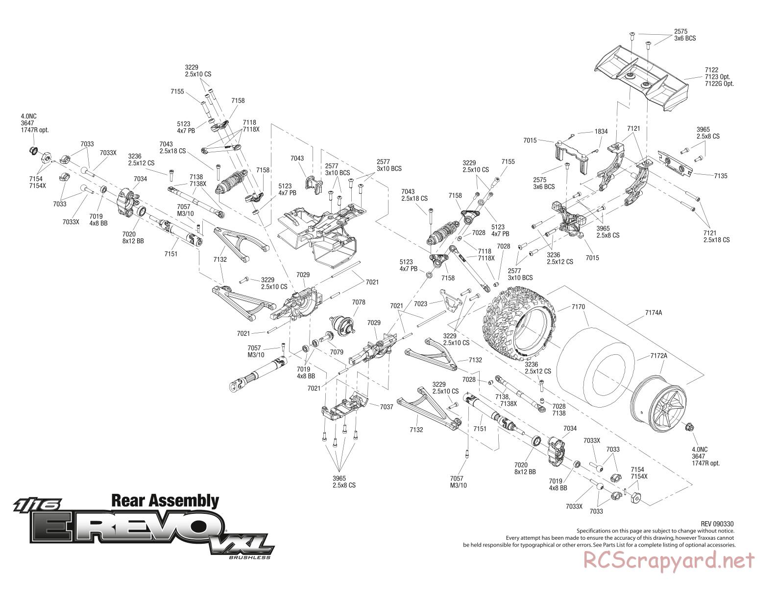 Traxxas - 1/16 E-Revo VXL (2009) - Exploded Views - Page 3