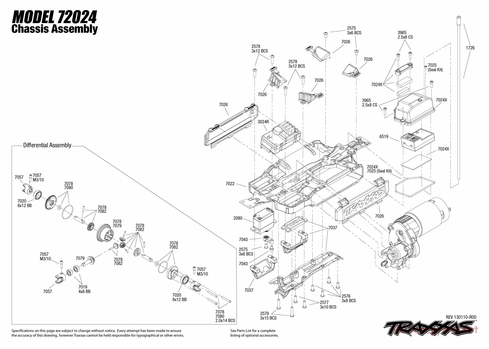 Traxxas - 1/16 Grave Digger (2013) - Exploded Views - Page 1