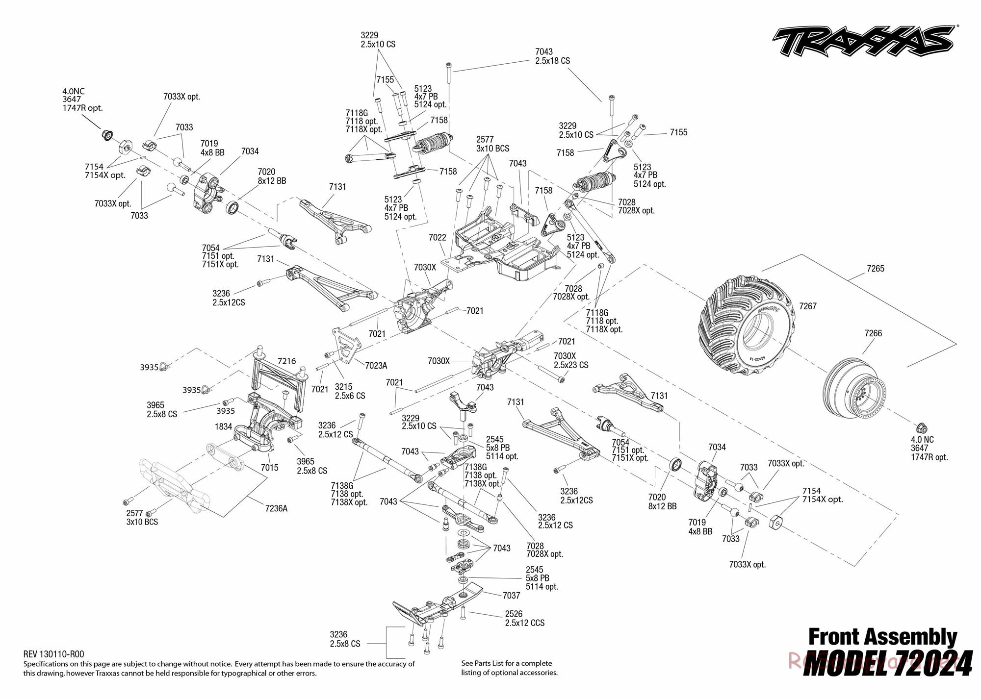 Traxxas - 1/16 Grave Digger (2013) - Exploded Views - Page 3