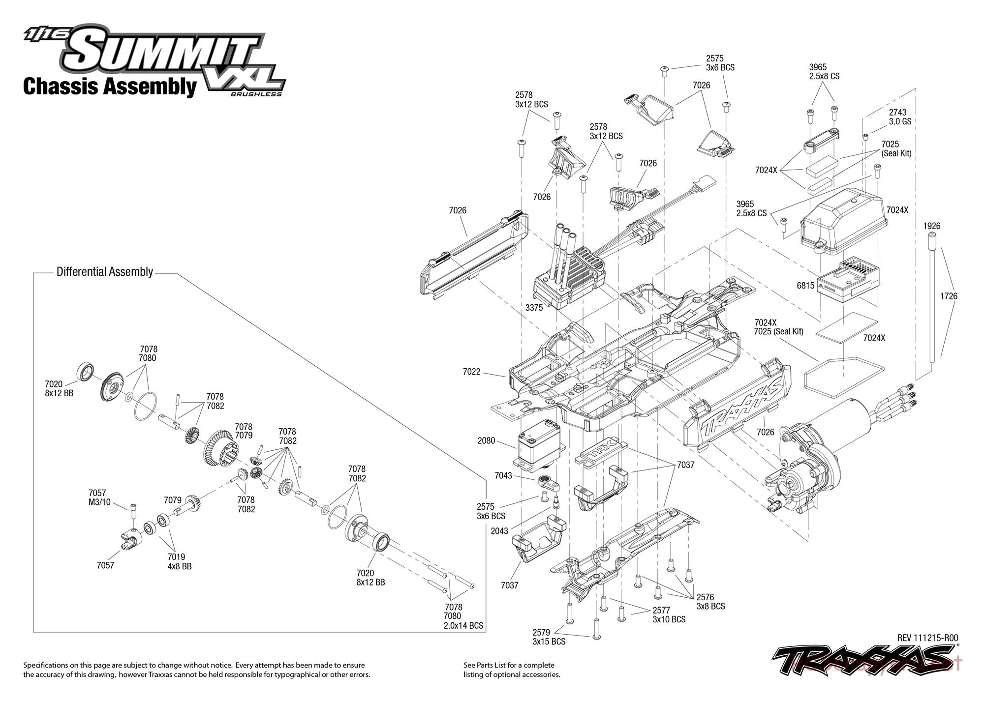 Traxxas - 1/16 Summit VXL (2010) - Exploded Views - Page 1
