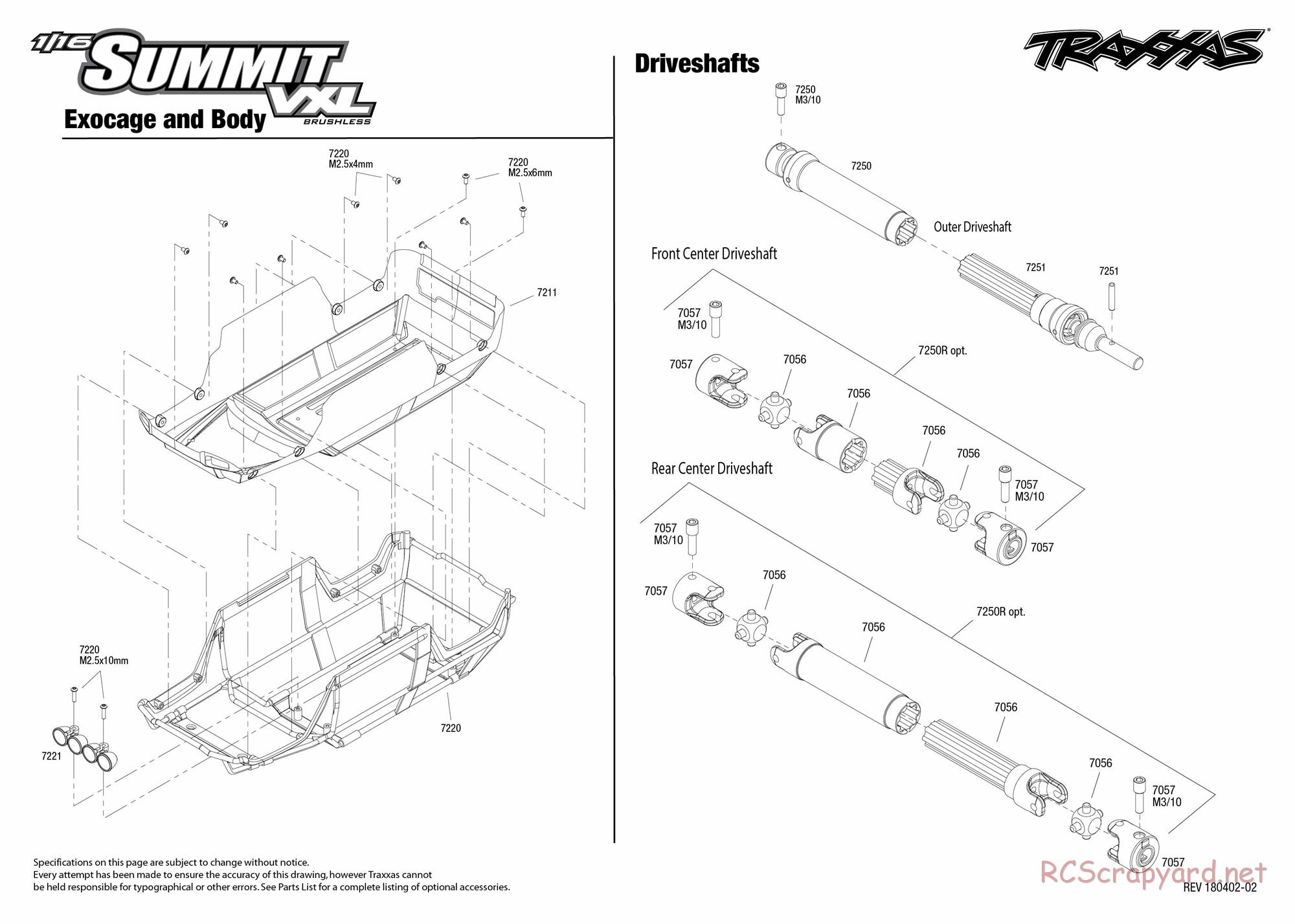 Traxxas - 1/16 Summit VXL TSM (2016) - Exploded Views - Page 2