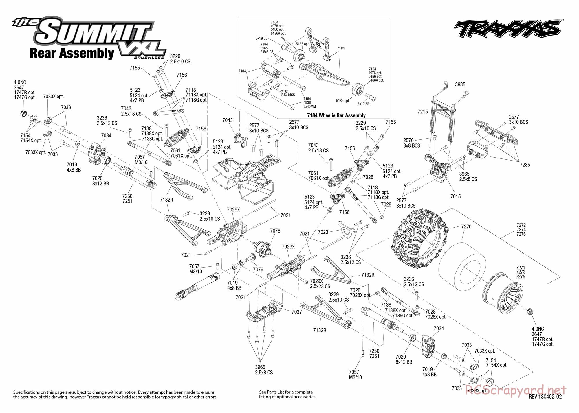 Traxxas - 1/16 Summit VXL TSM (2016) - Exploded Views - Page 4