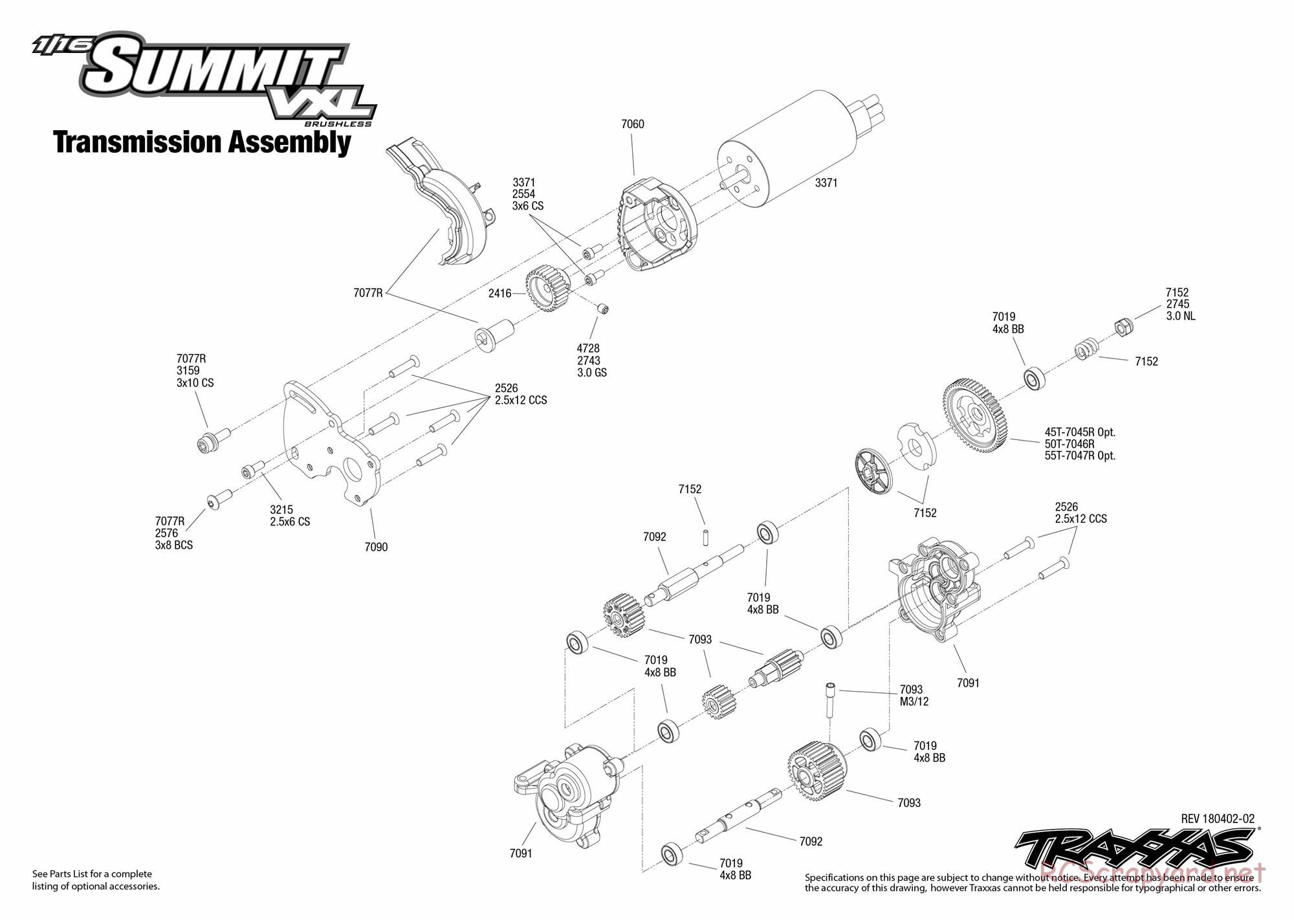 Traxxas - 1/16 Summit VXL TSM (2016) - Exploded Views - Page 5