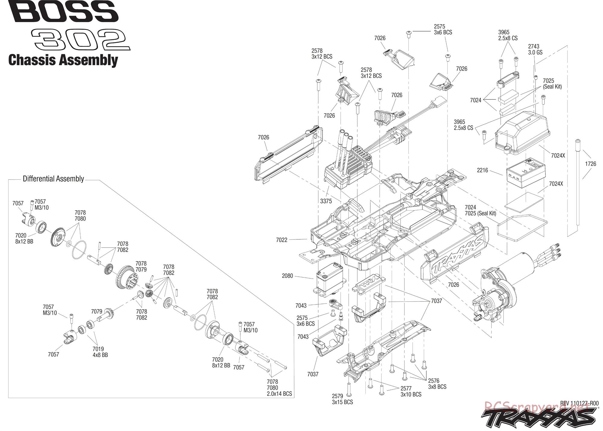 Traxxas - 1/16 Ford Mustang Boss 302 Brushless (2011) - Exploded Views - Page 1