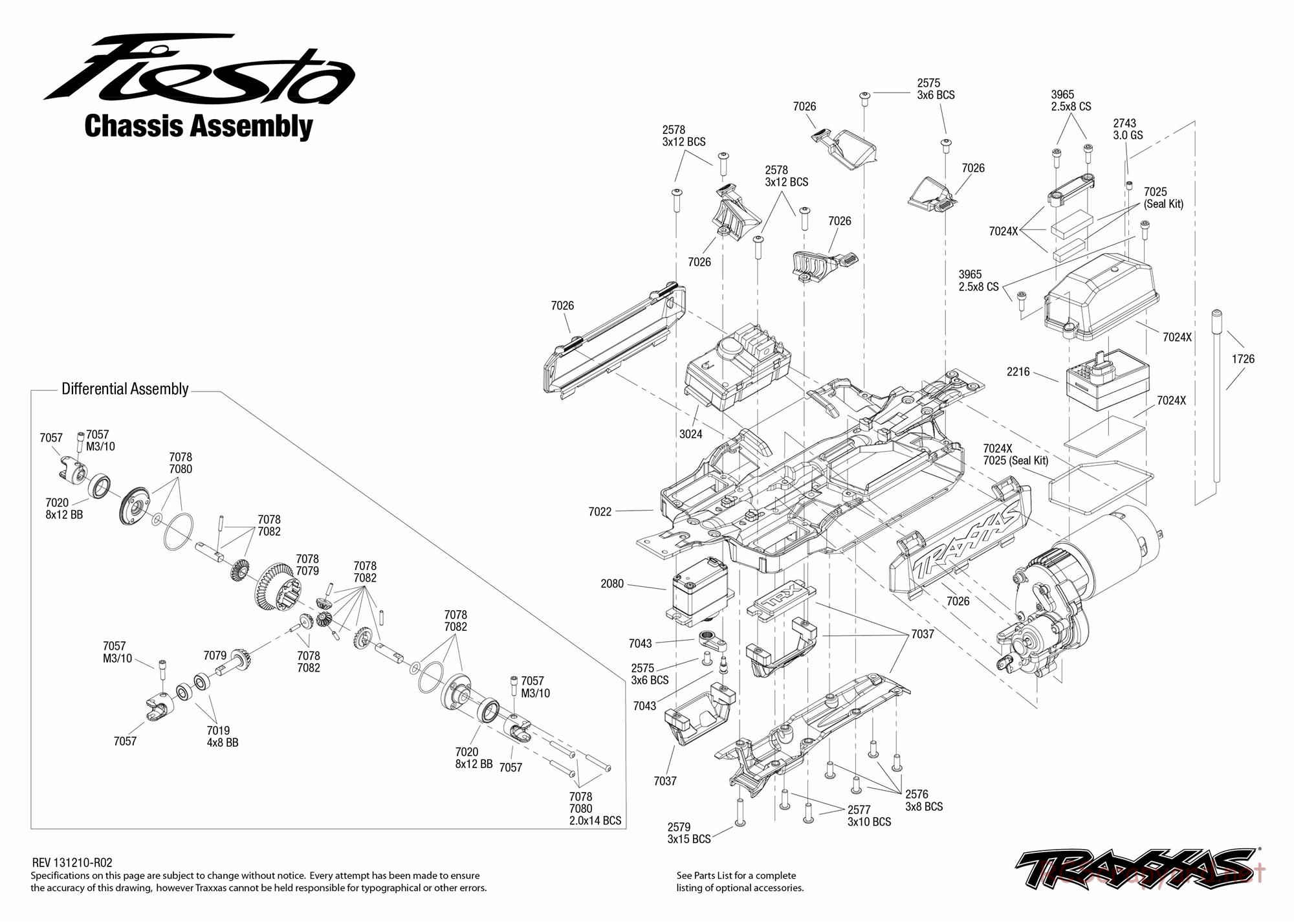 Traxxas - 1/16 Ford Fiesta (2011) - Exploded Views - Page 1