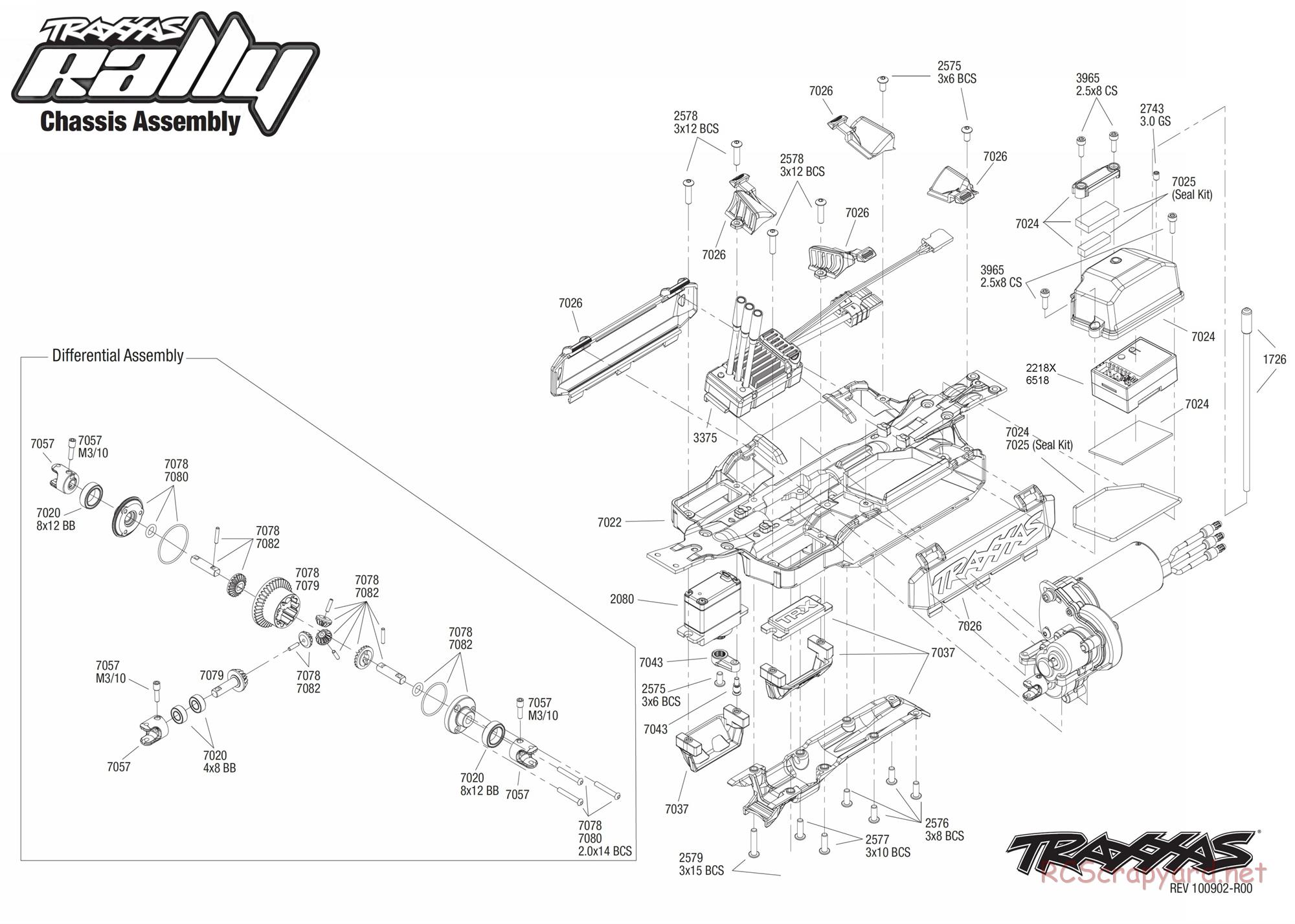 Traxxas - 1/16 Rally VXL (2010) - Exploded Views - Page 1
