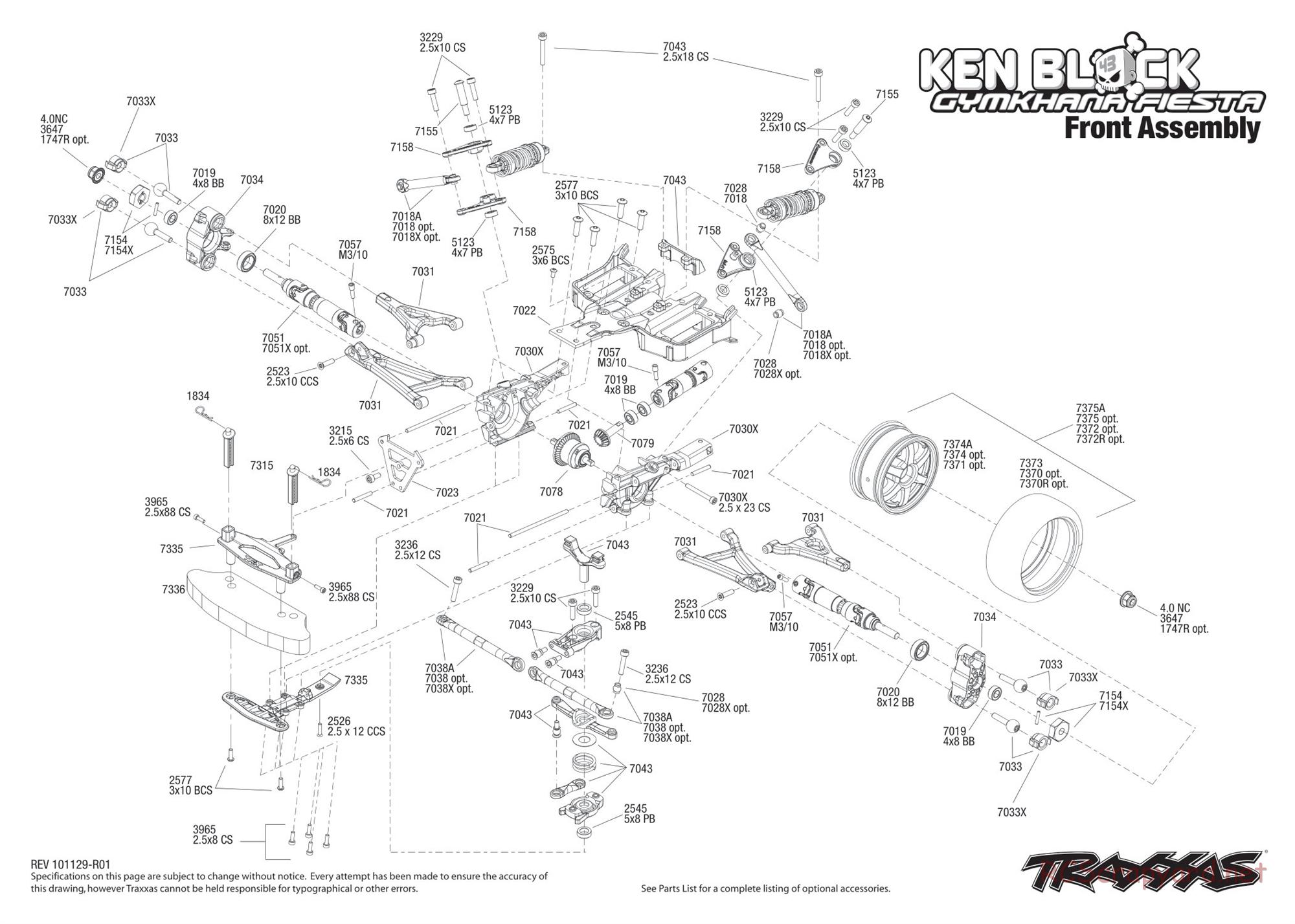 Traxxas - 1/16 Ken Block Gymkhana Fiesta (2011) - Exploded Views - Page 1