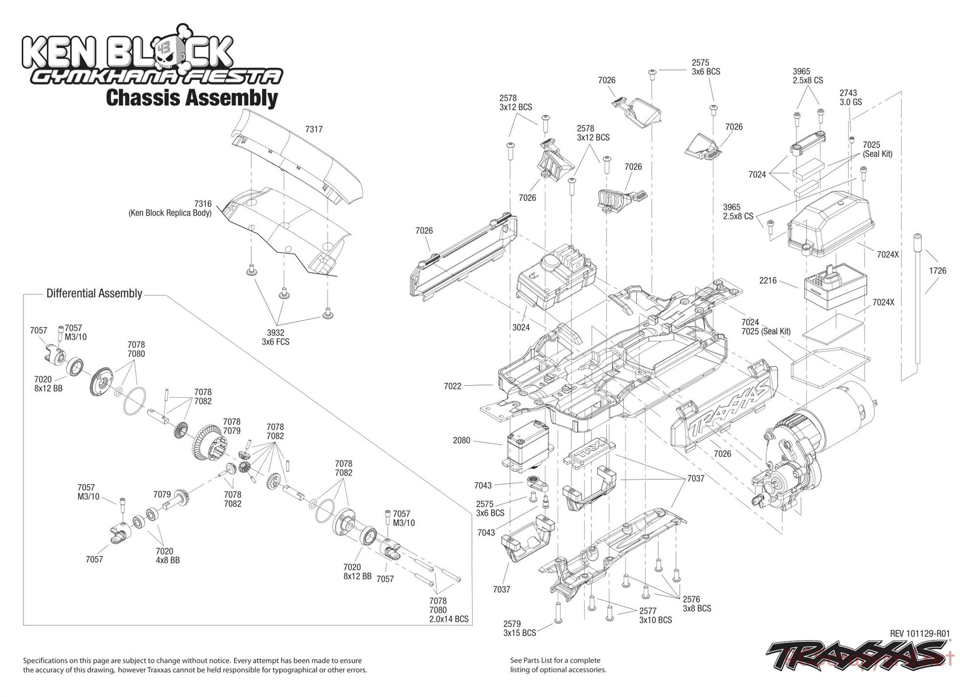 Traxxas - 1/16 Ken Block Gymkhana Fiesta (2011) - Exploded Views - Page 2