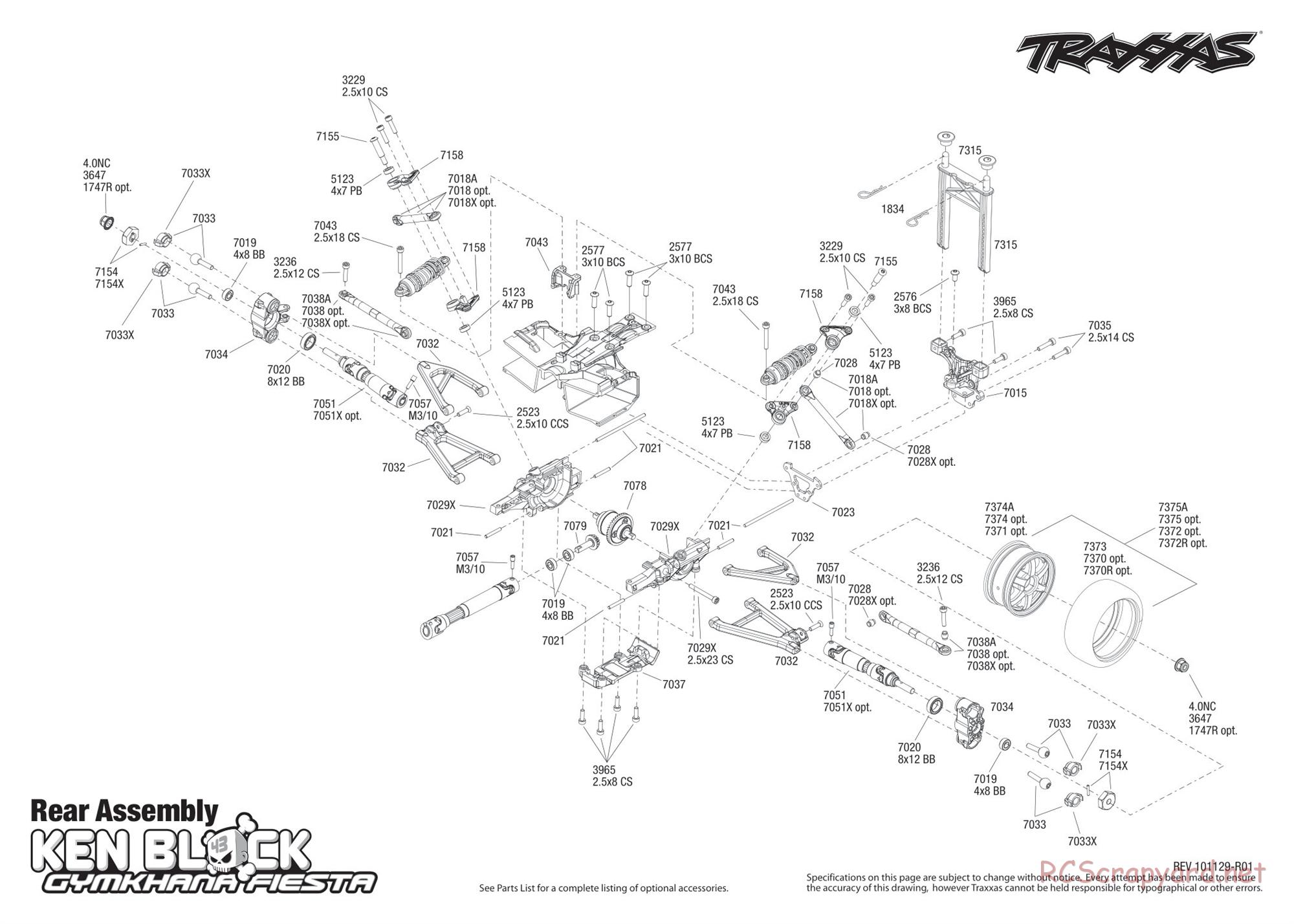 Traxxas - 1/16 Ken Block Gymkhana Fiesta (2011) - Exploded Views - Page 3