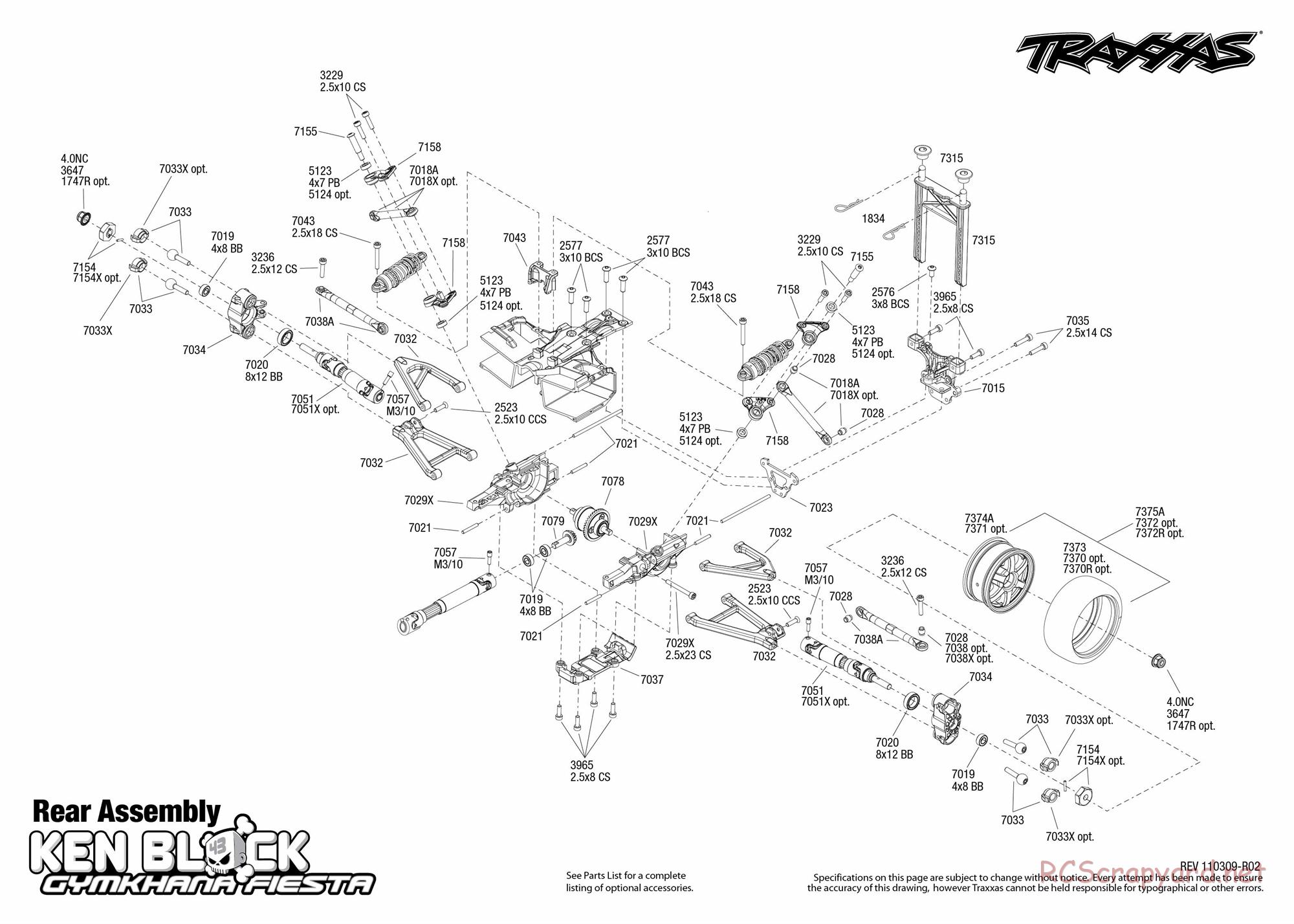 Traxxas - 1/16 Ken Block Gymkhana Fiesta (2011) - Exploded Views - Page 4