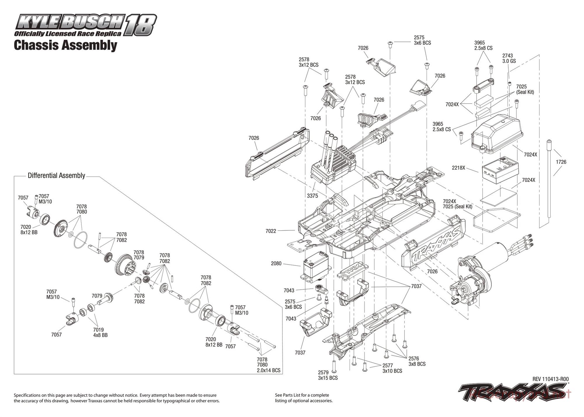 Traxxas - 1/16 Kyle Busch Race Replica (Brushless) (2011) - Exploded Views - Page 2