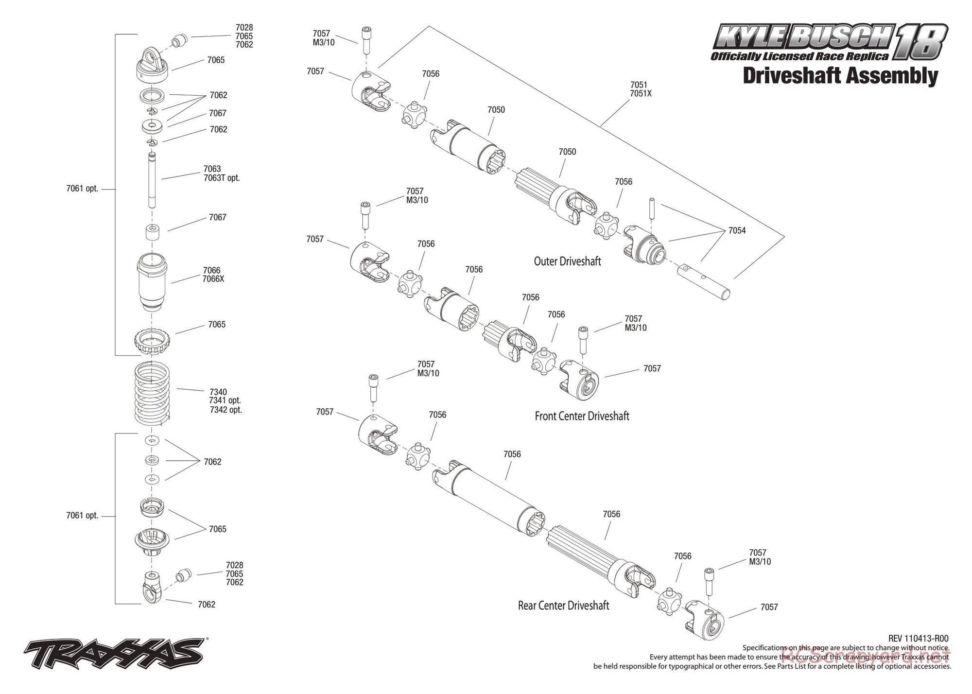 Traxxas - 1/16 Kyle Busch Race Replica (Brushless) (2011) - Exploded Views - Page 5