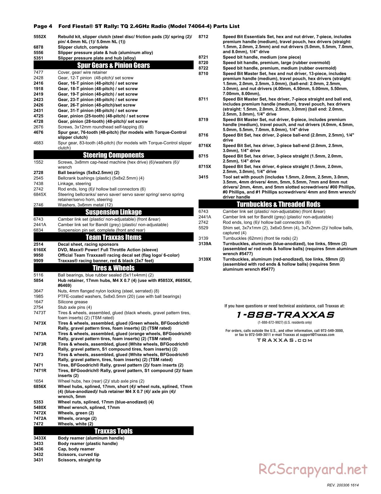 Traxxas - VR46 Ford Fiesta ST Rally SE (2018) - Parts List - Page 4