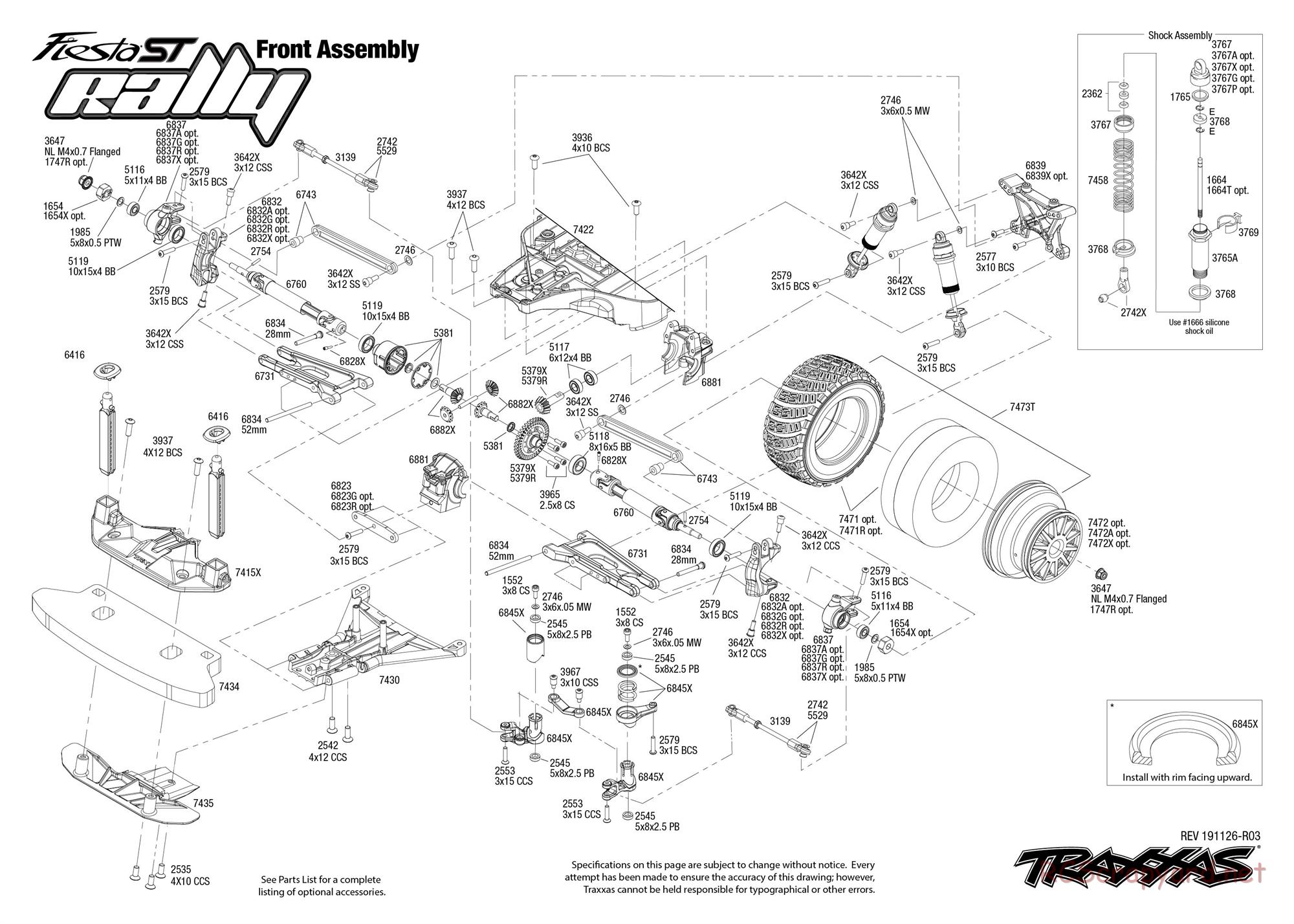 Traxxas - VR46 Ford Fiesta ST Rally SE (2018) - Exploded Views - Page 3
